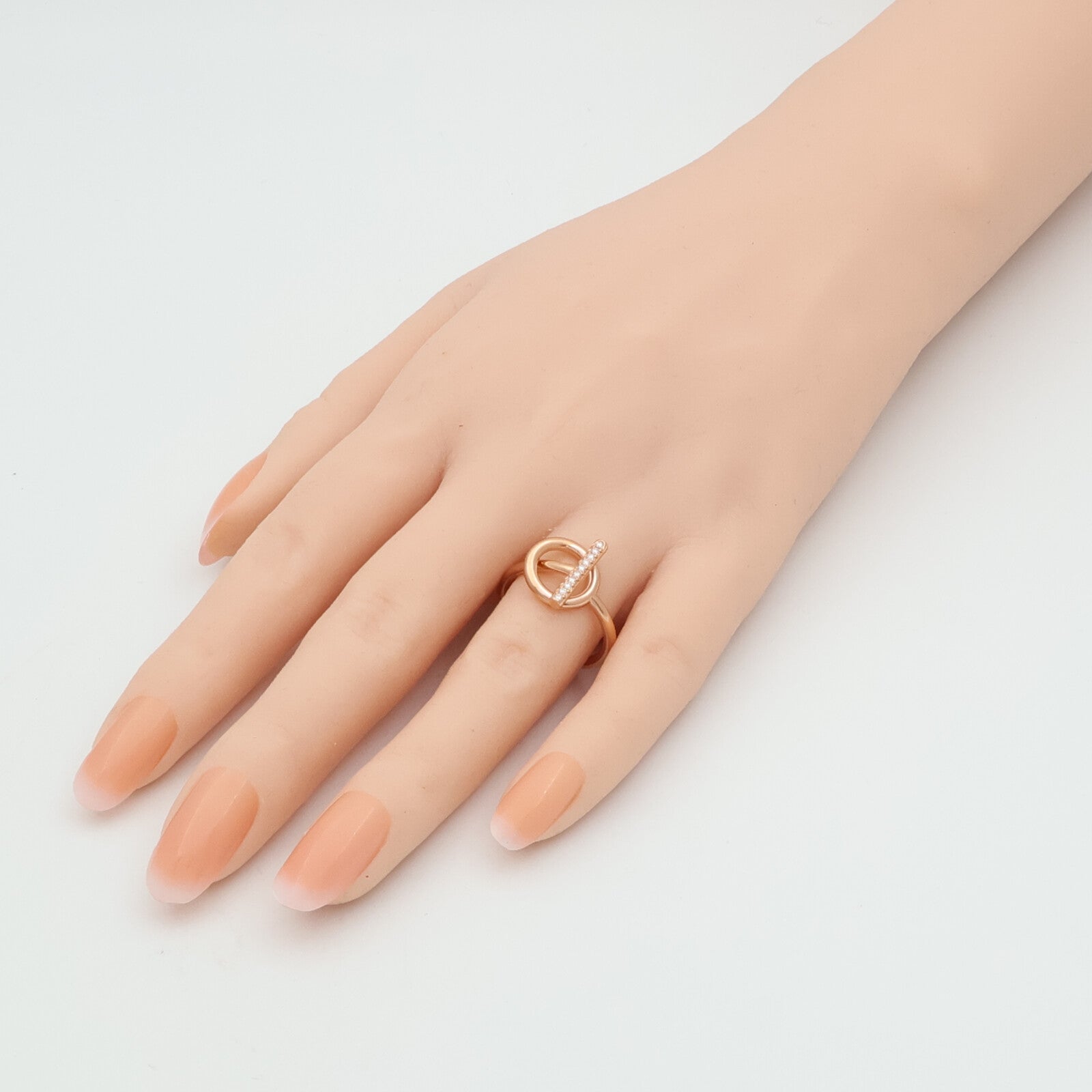 HERMES 18K玫瑰金Echappee Ring鑽石戒指