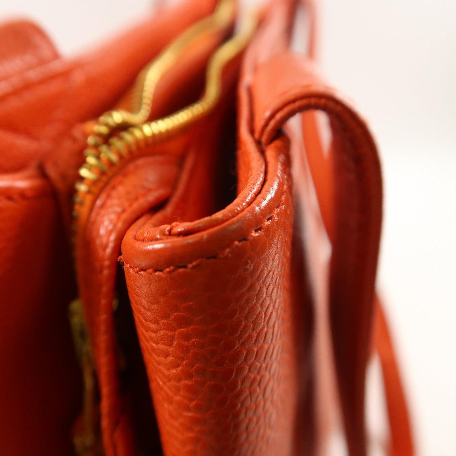CHANEL (PRICE DOWN) CC GHW Shoulder Bag Calfskin Leather Orange