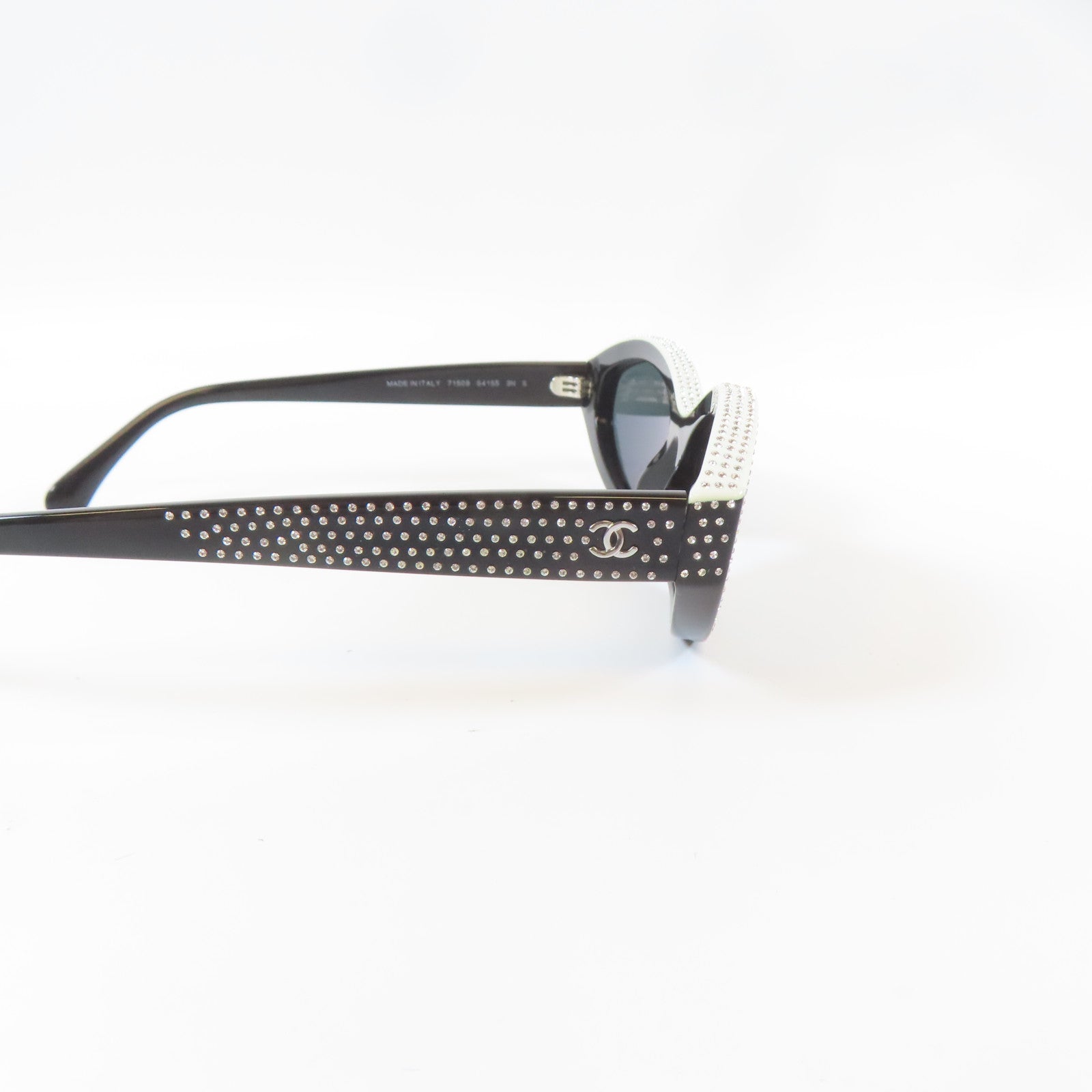 CHANEL 【激減優惠】PVC/水晶Sunglasses太陽眼鏡黑色/白色