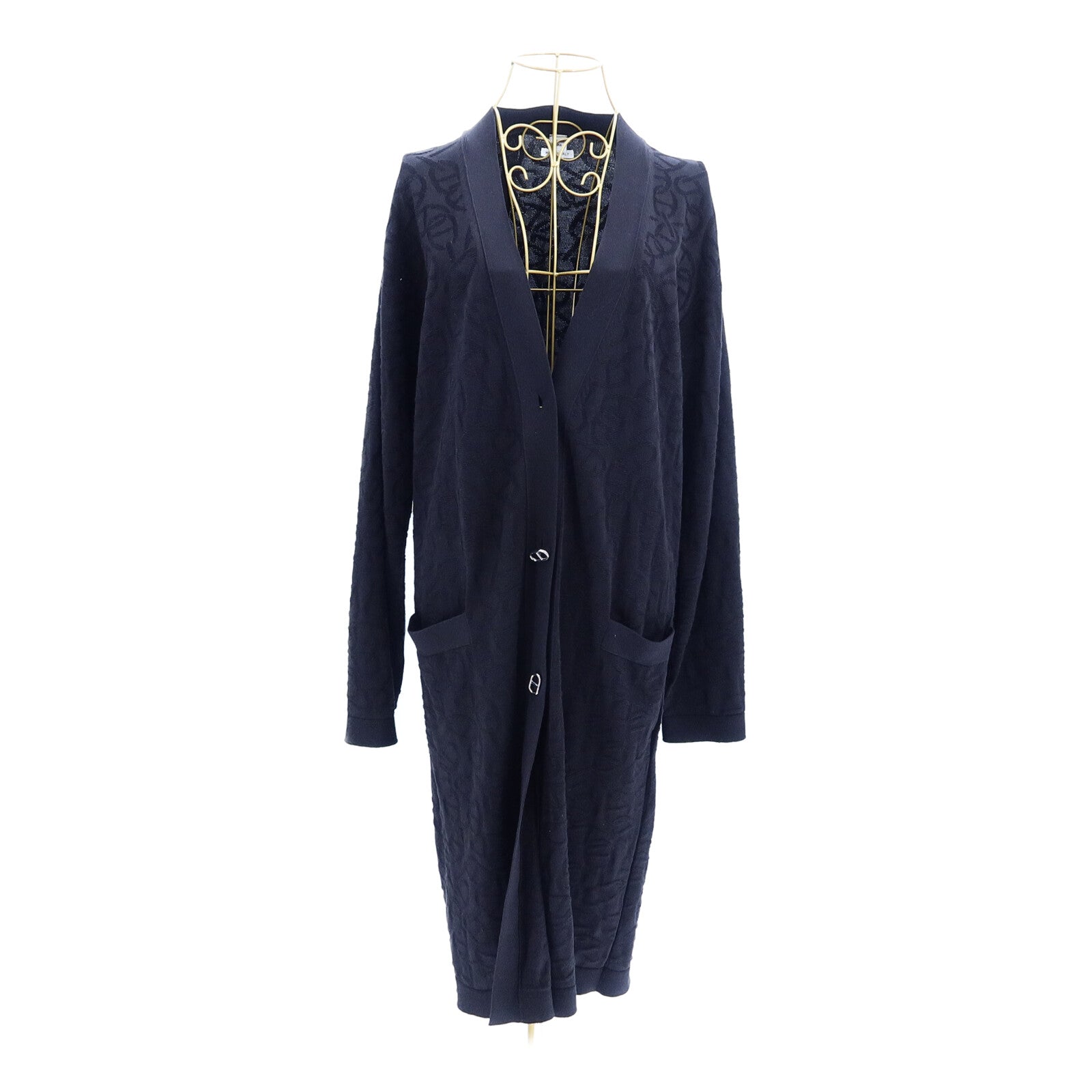 HERMES Silk/Cotton Naoussa Chaine D'ancre Long Cardigan針織