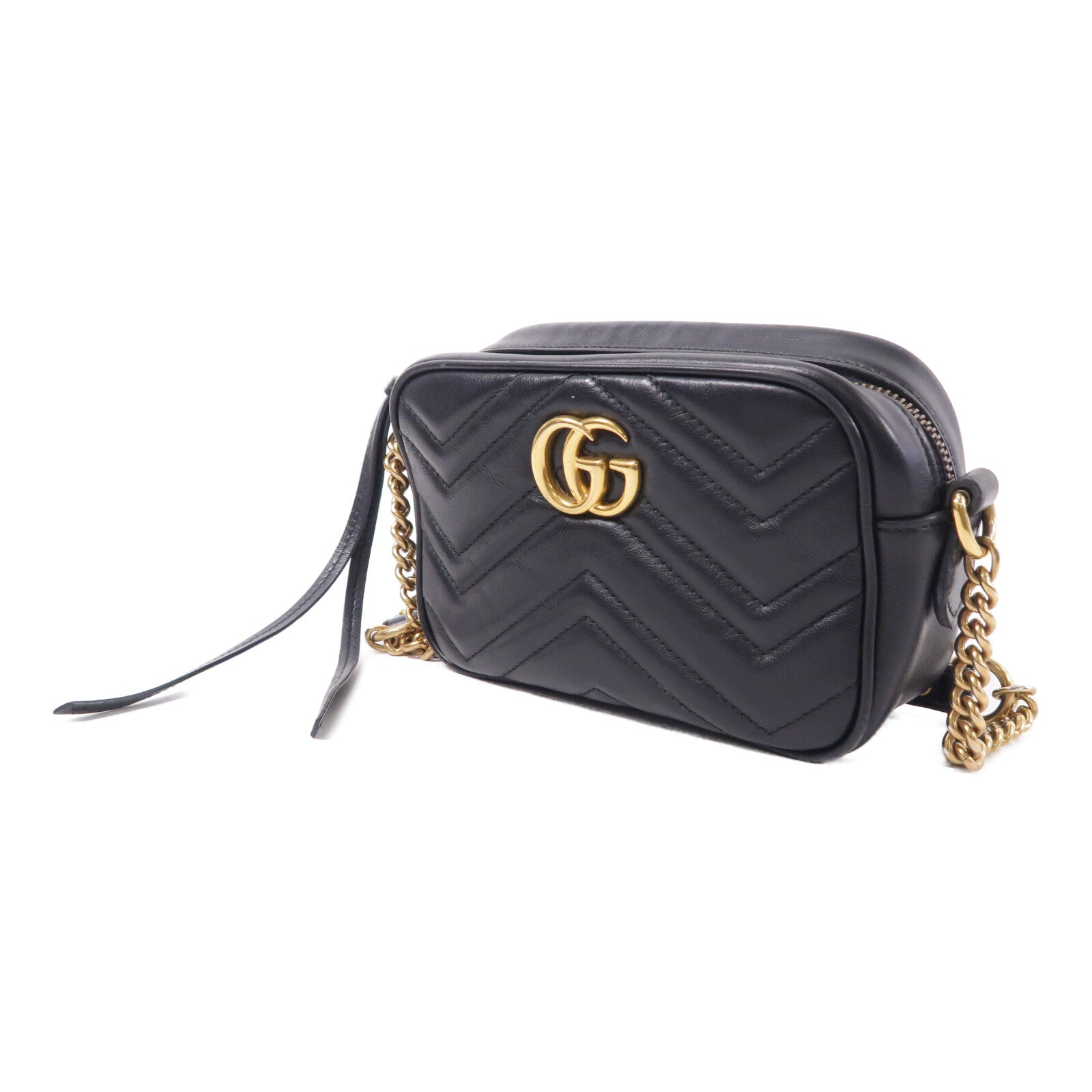 GUCCI 牛皮皮革GG Marmont Bag鏈帶肩背袋