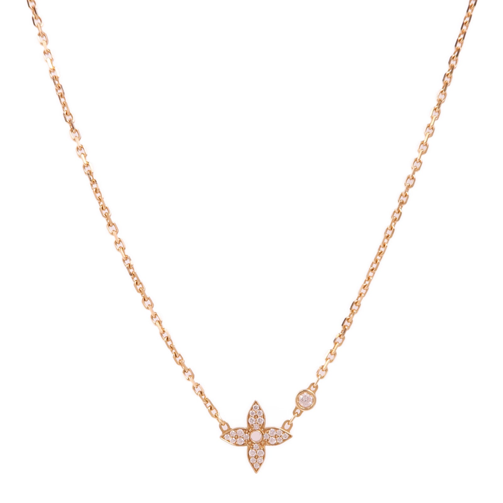 LOUIS VUITTON 18K玫瑰金Idylle Blossom Pendant鑽石項鍊
