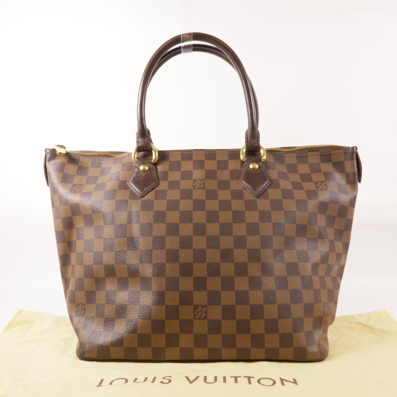 LOUIS VUITTON Damier Saleya MM金扣肩背袋/手挽袋