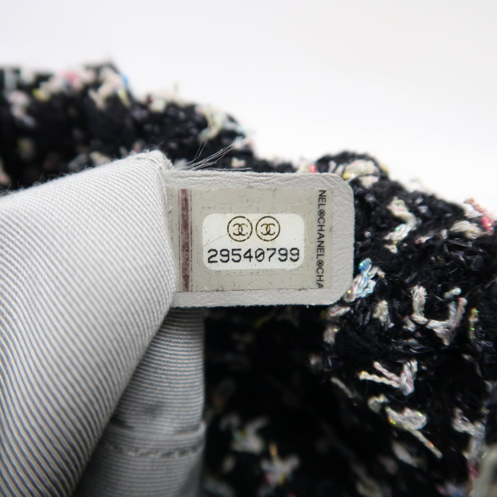 CHANEL 菱格牛皮皮革/花呢2 Way Shoulder金扣手挽肩背兩用袋黑色