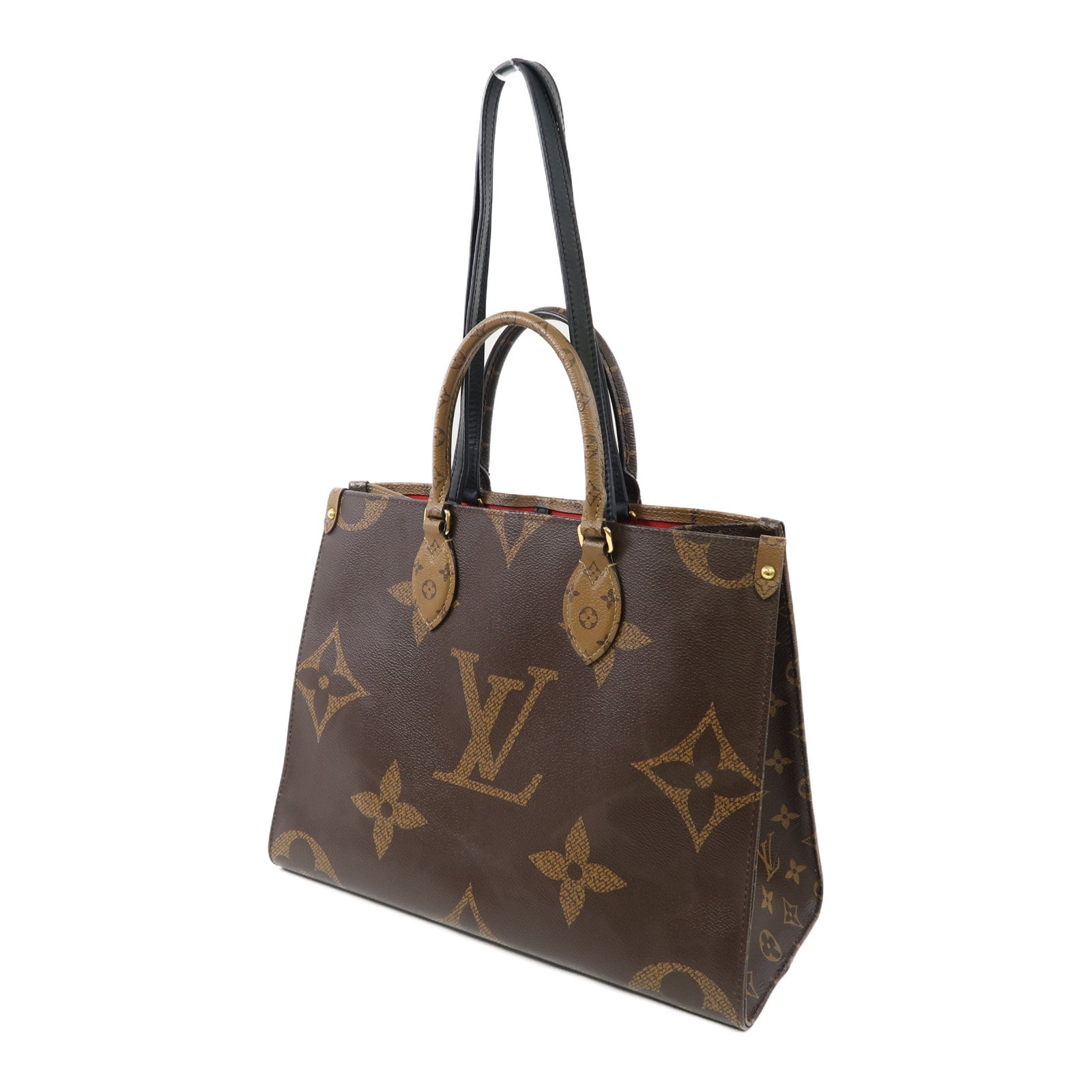 LOUIS VUITTON Monogram On the Go MM金扣手挽肩背兩用袋啡色