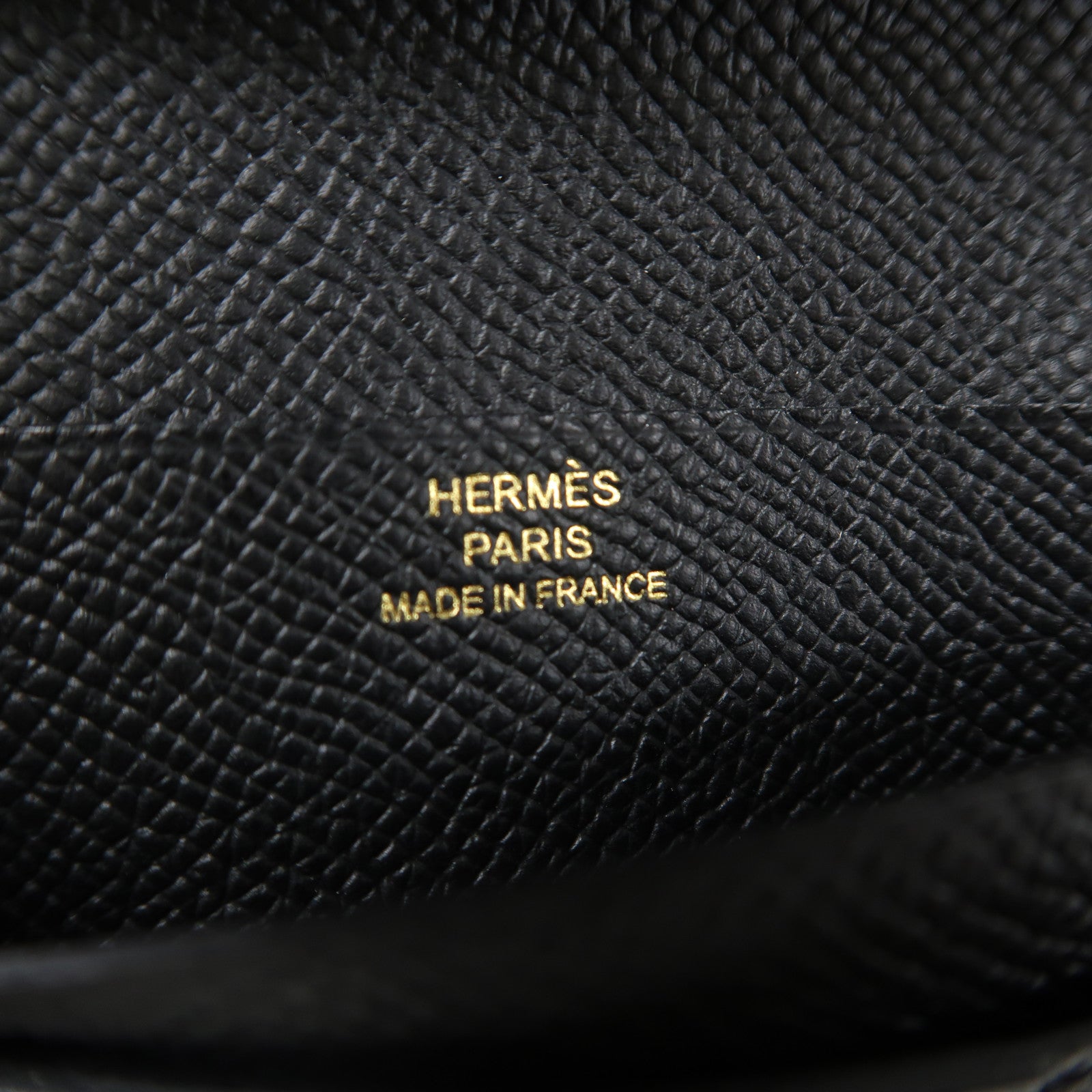 HERMES Epsom Bearn Compact Wallet金扣折疊錢包黑色