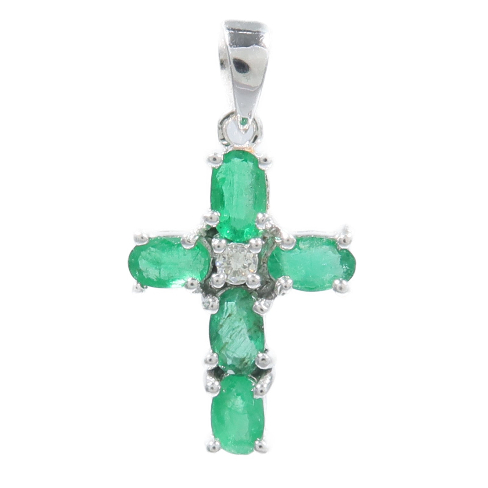 JEWELRY 18K白金Emerald Pendant綠寶石吊墜