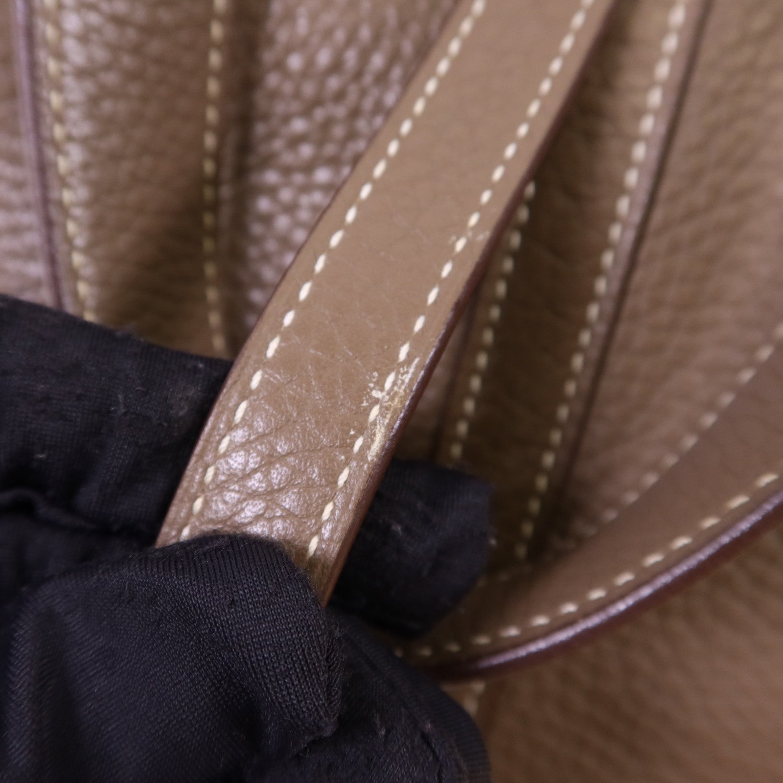 HERMES Clemence皮革Picotin PM銀扣手挽袋Etoupe