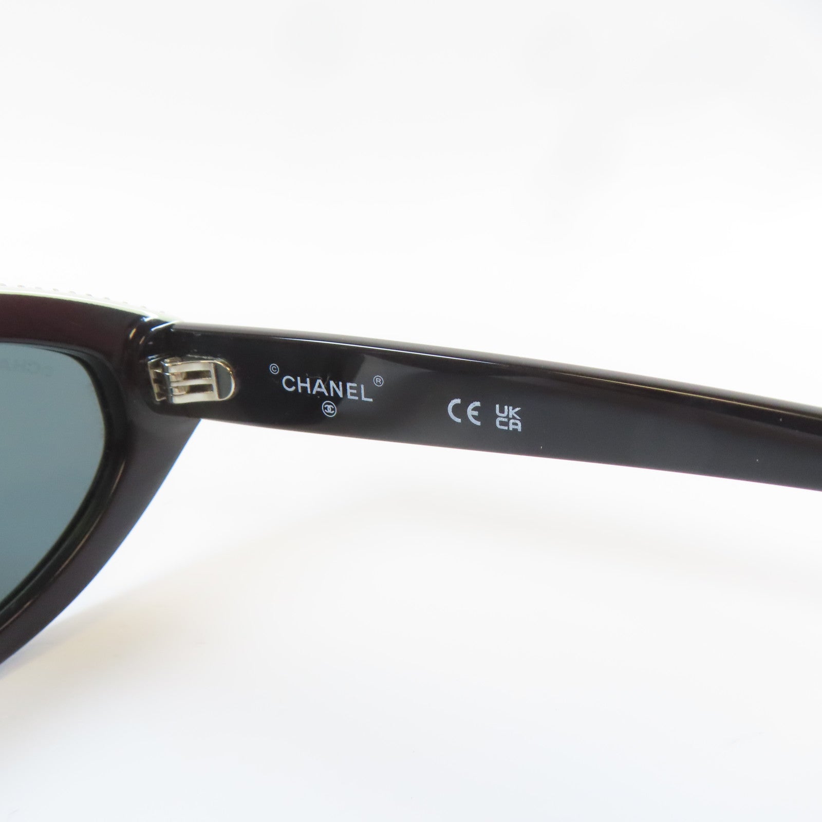 CHANEL 【激減優惠】PVC/水晶Sunglasses太陽眼鏡黑色/白色
