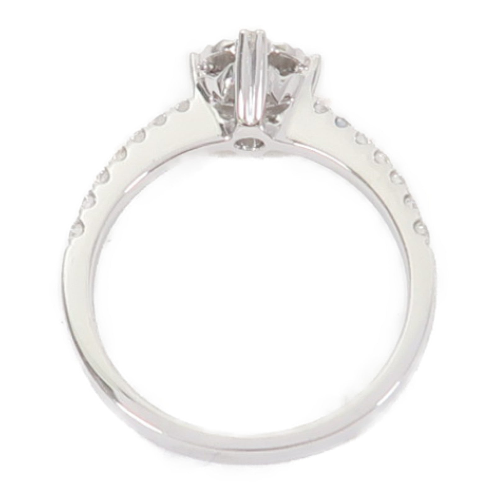 JEWELRY 18K白金Ring 0.23ct鑽石/0.18ct鑽石戒指US#5.75