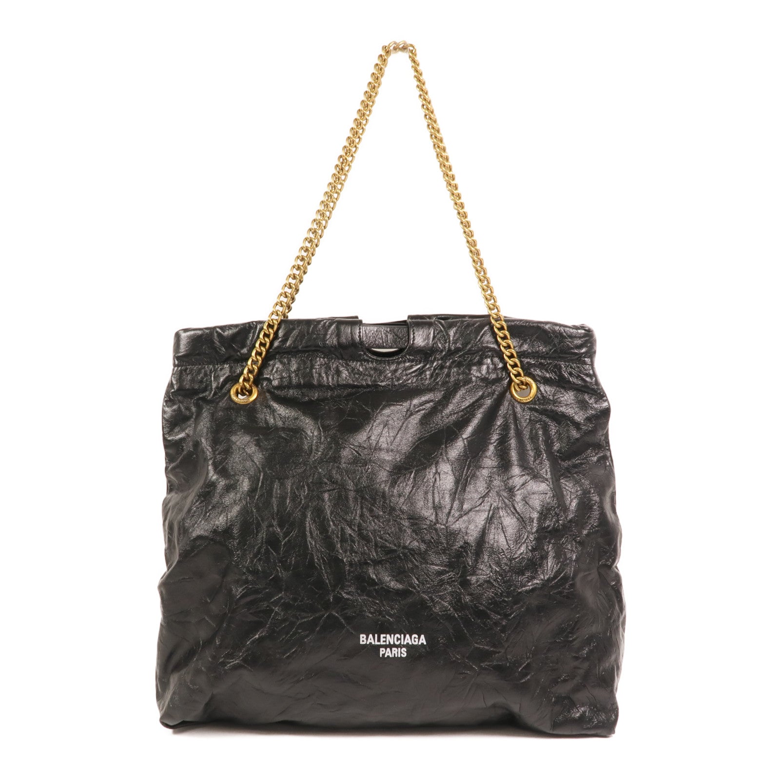 BALENCIAGA 【激減優惠】牛皮皮革Crush Medium金扣鏈帶肩背袋