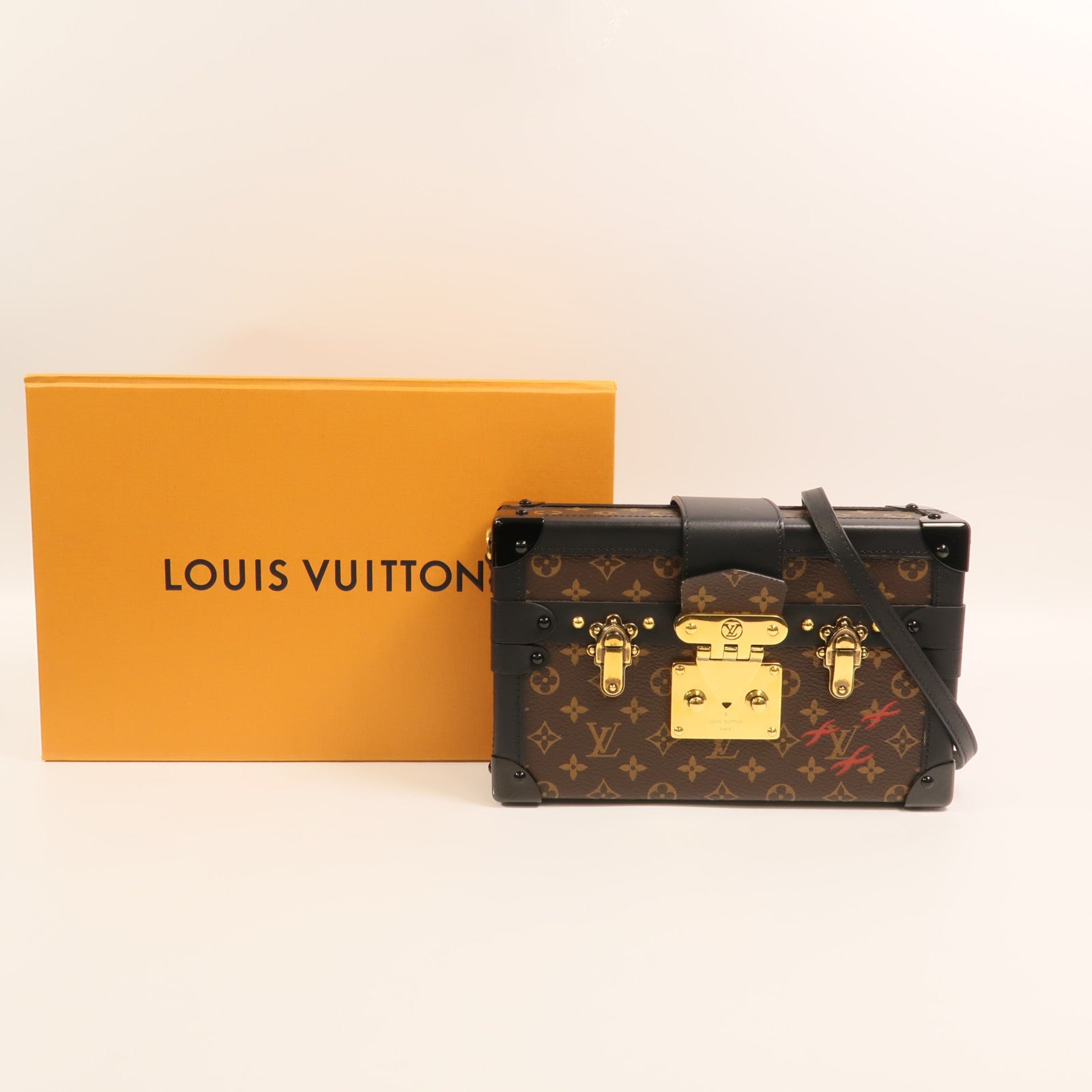 LOUIS VUITTON Monogram Petite Malle金扣肩背袋