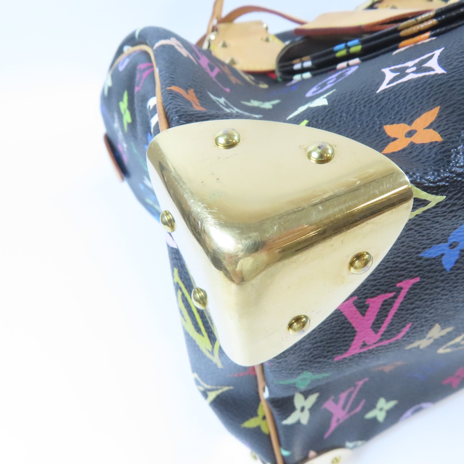 LOUIS VUITTON Monogram Multicolore Speedy 30金扣手挽袋黑色
