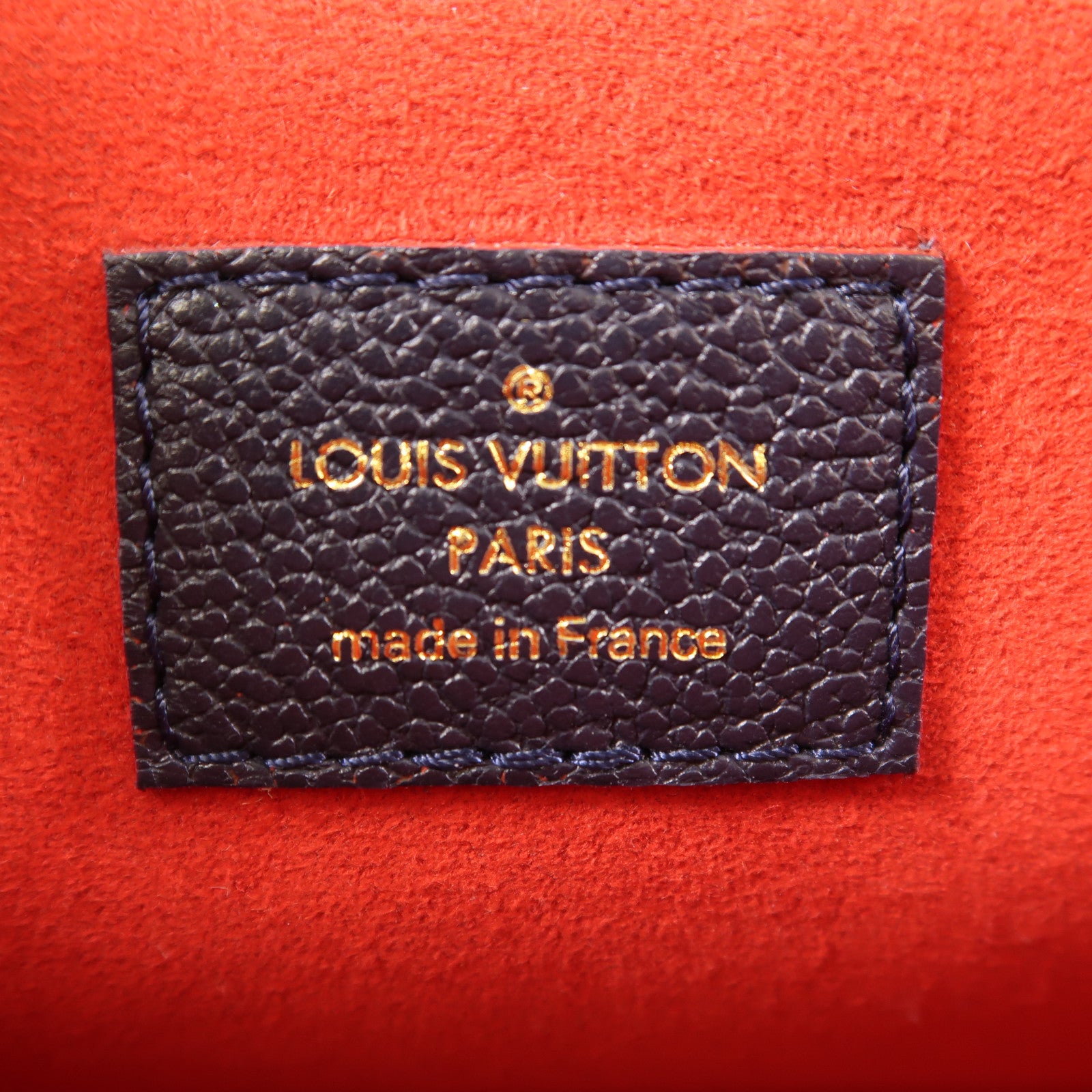 LOUIS VUITTON Monogram Empreinte Vavin PM金扣肩背袋深藍色