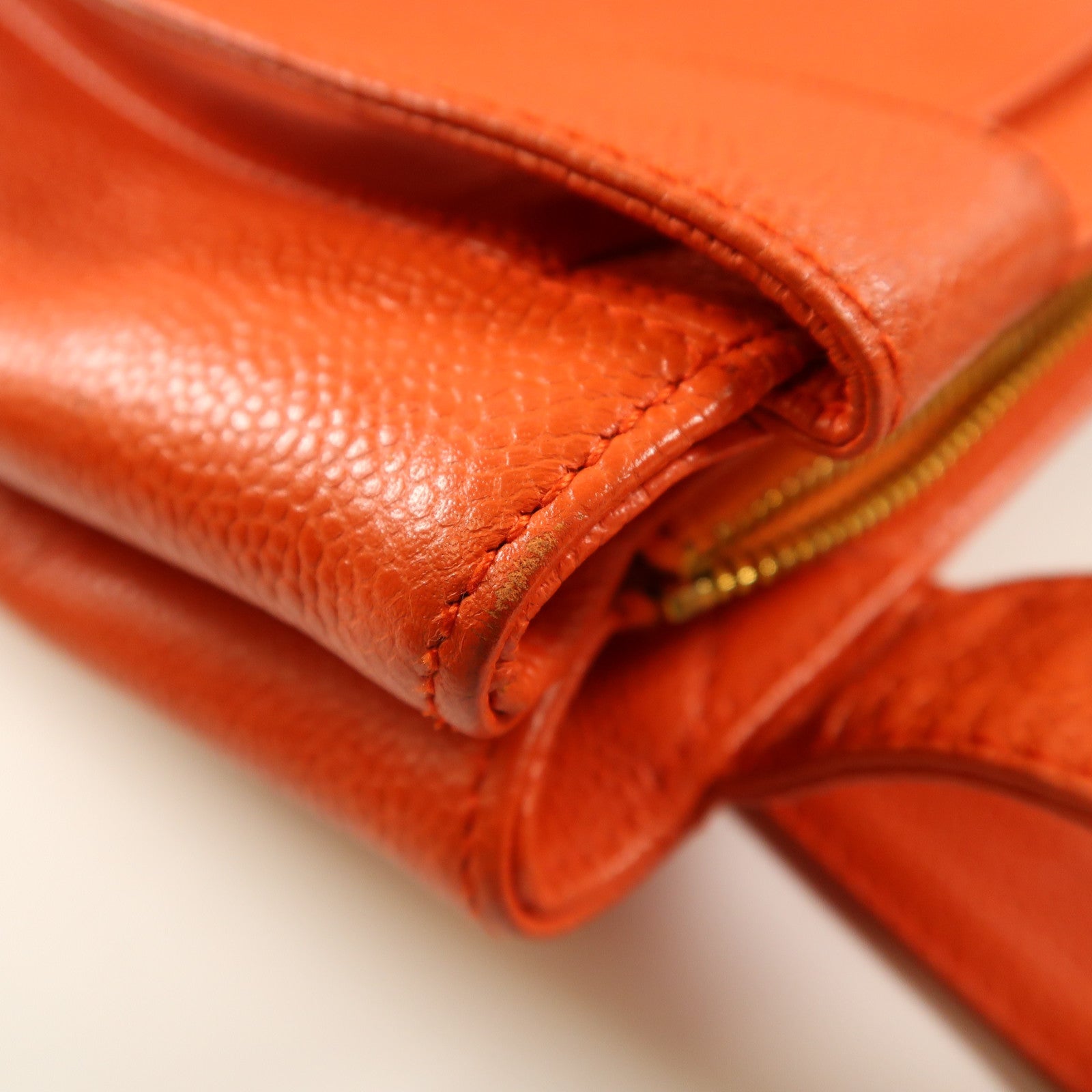 CHANEL (PRICE DOWN) CC GHW Shoulder Bag Calfskin Leather Orange