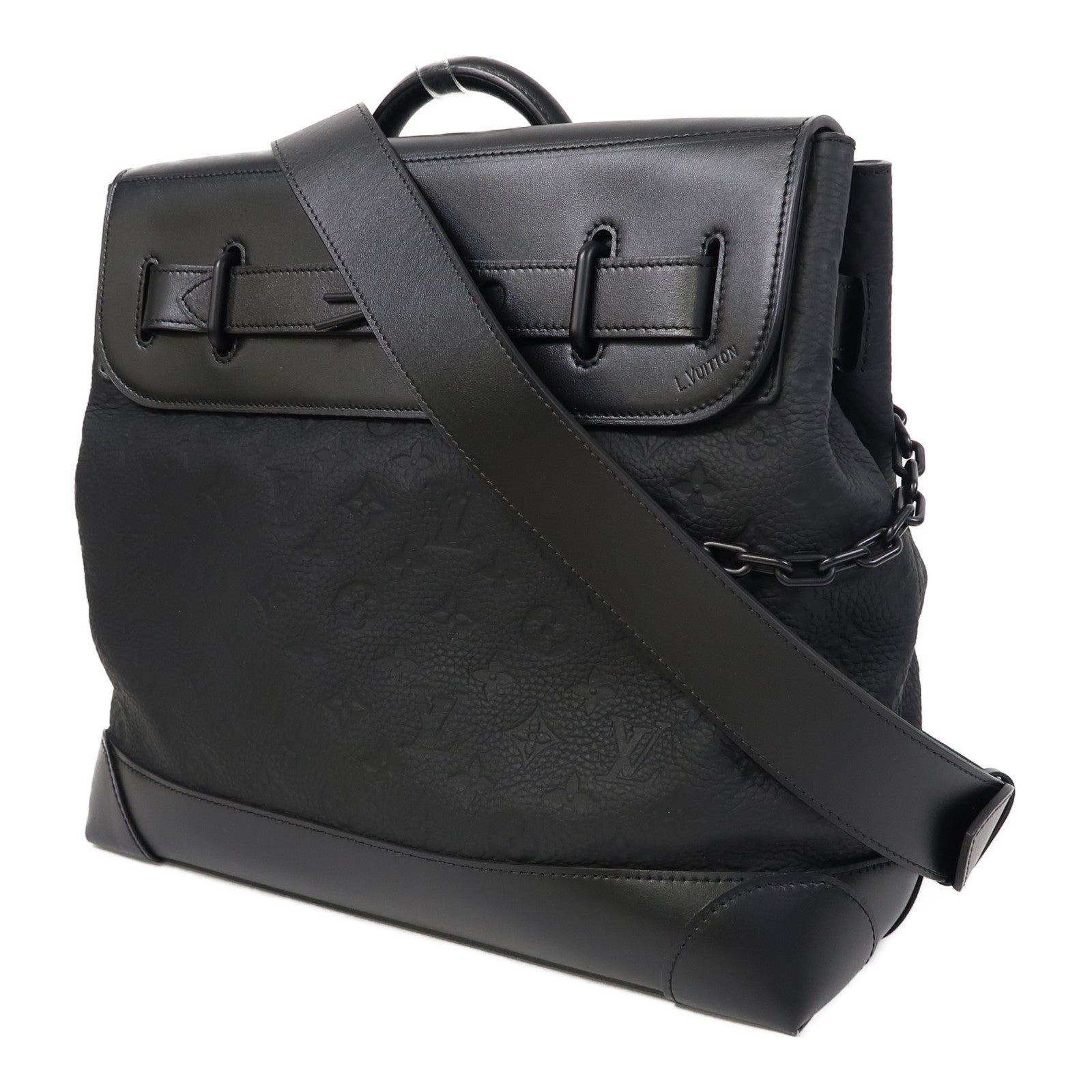 LOUIS VUITTON 【激減優惠】Taurillon Monogram Steamer PM手挽肩背兩用袋黑色