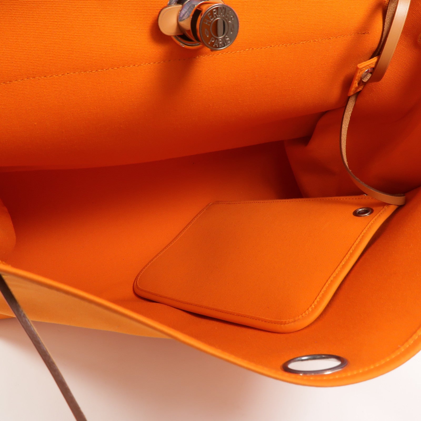 HERMES 帆布Herbag GM手挽肩背兩用袋Orange