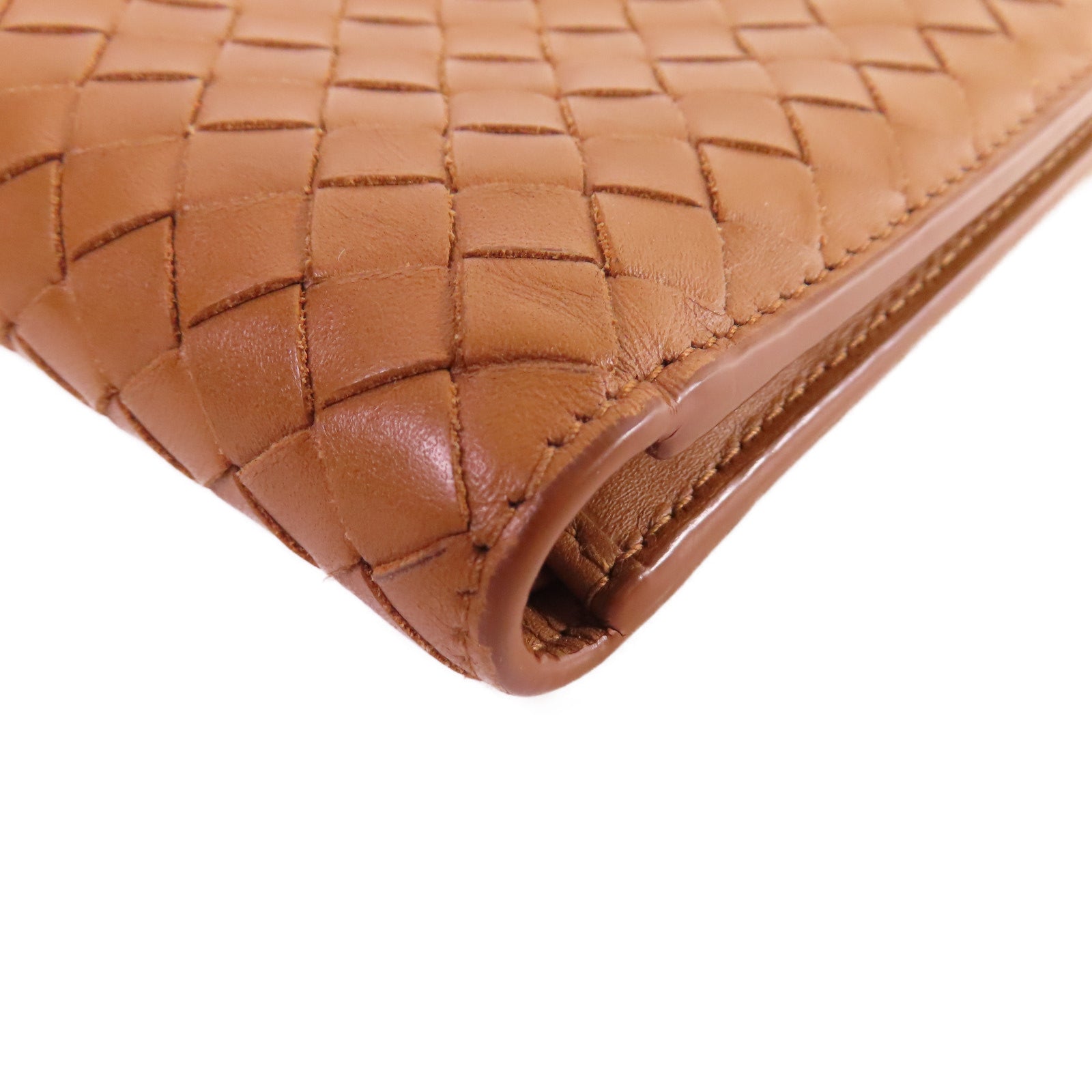 BOTTEGA VENETA 織紋皮革Short Wallet短錢包啡色
