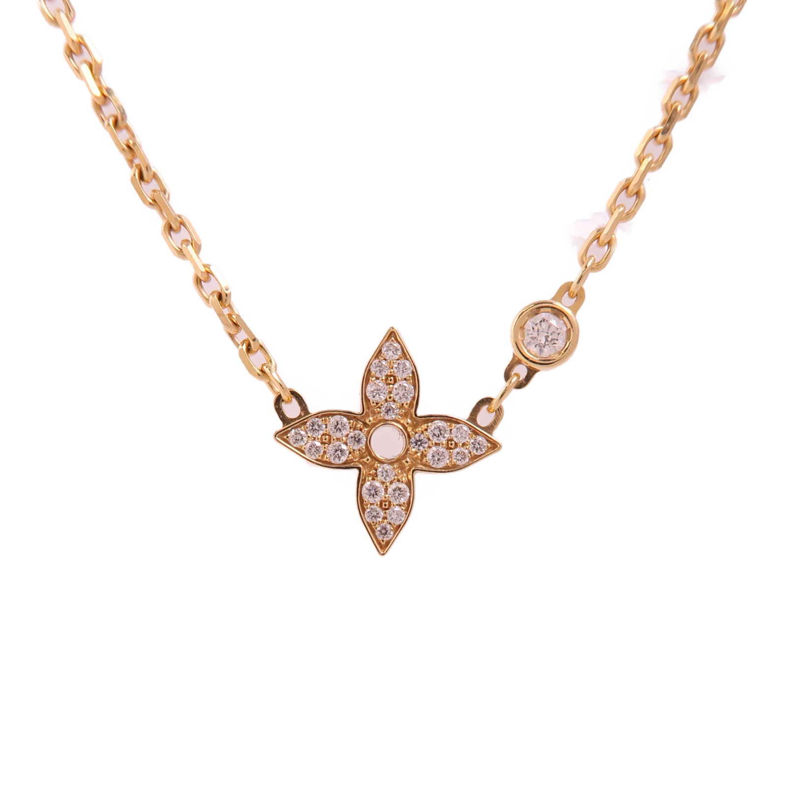 LOUIS VUITTON 18K玫瑰金Idylle Blossom Pendant鑽石項鍊