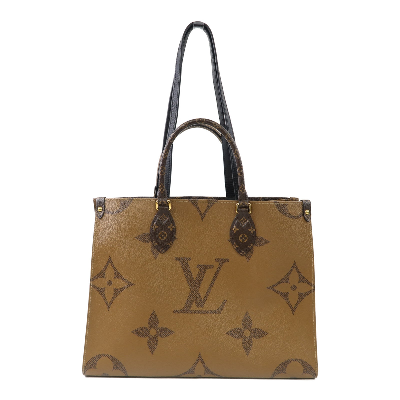 LOUIS VUITTON Monogram On the Go MM金扣手挽肩背兩用袋啡色