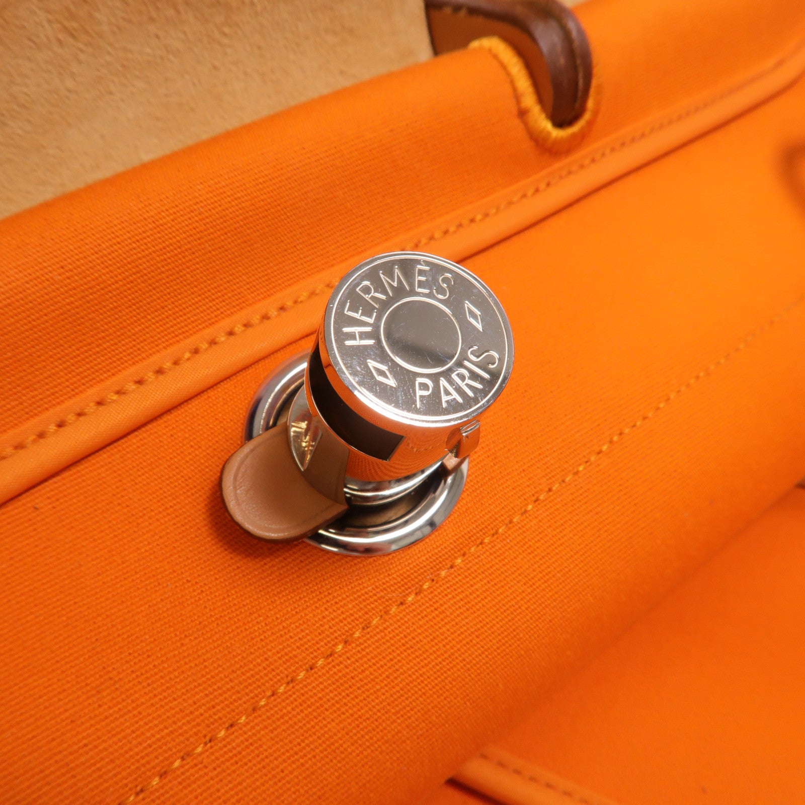 HERMES 帆布Herbag GM手挽肩背兩用袋Orange
