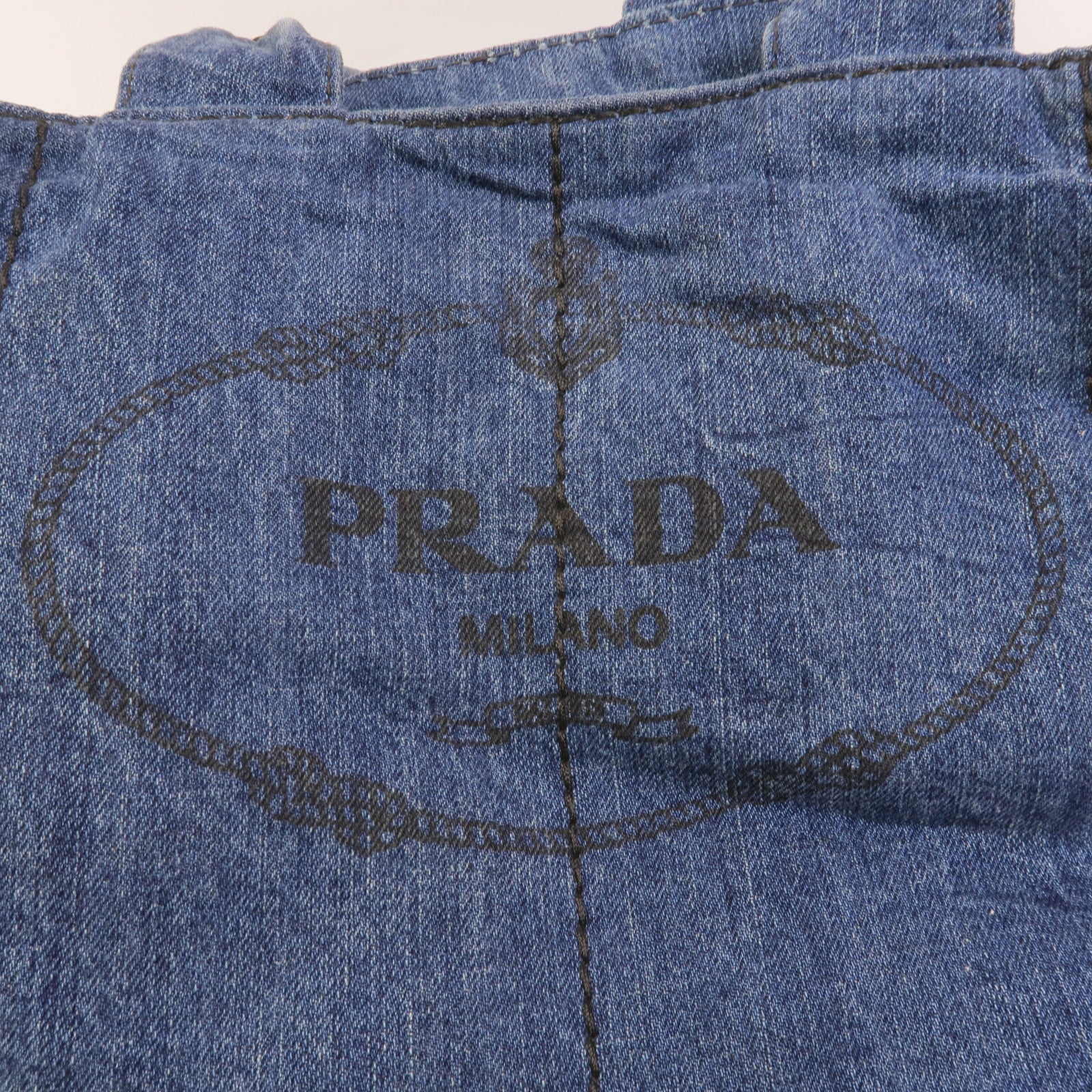 PRADA 牛仔布Canapa Large Tote手挽袋