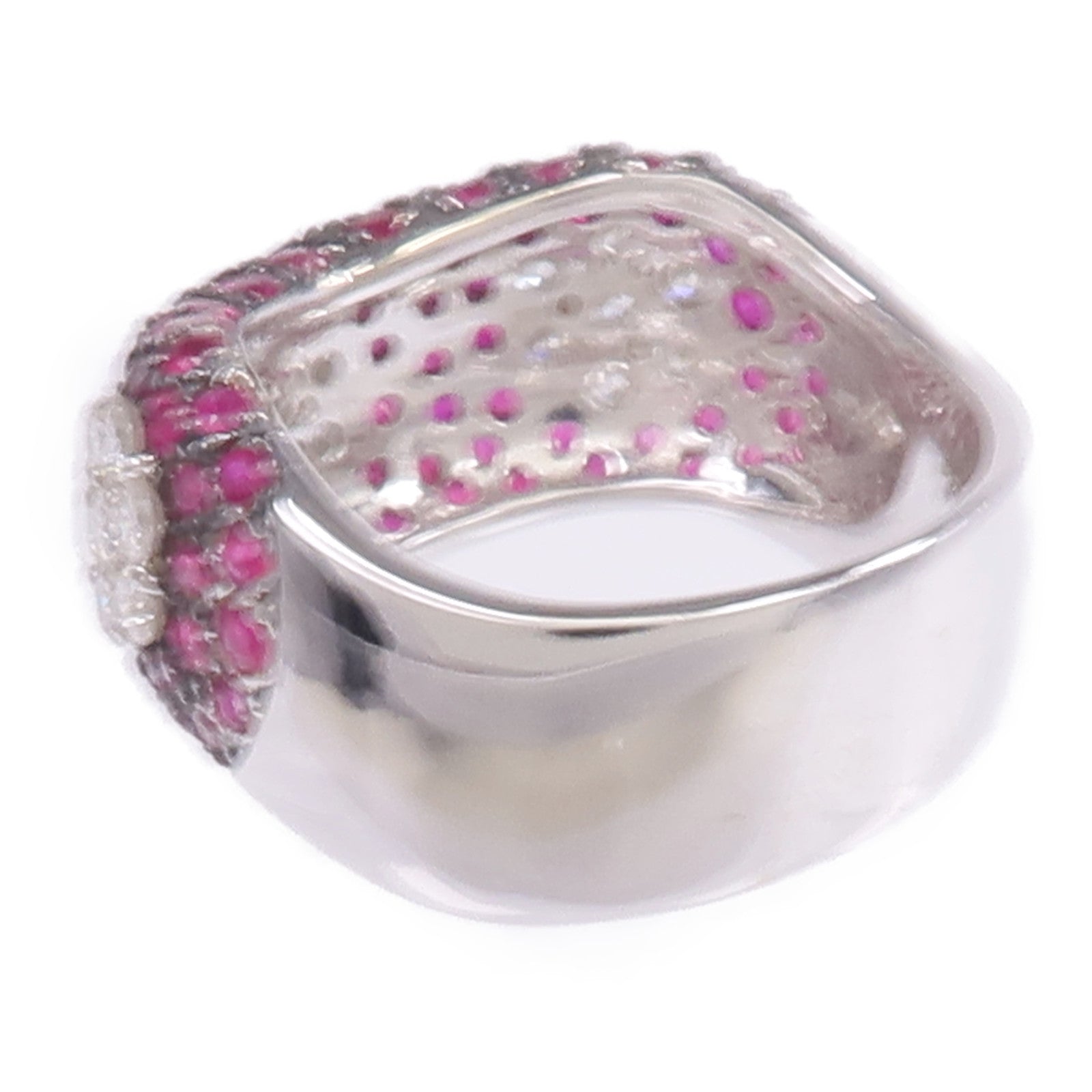 JEWELRY 【激減優惠】18K白金Ruby Diamond Ring紅寶石/鑽石戒指US#6