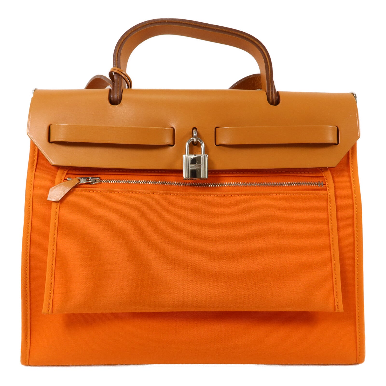 HERMES 帆布Herbag PM手挽肩背兩用袋Orange