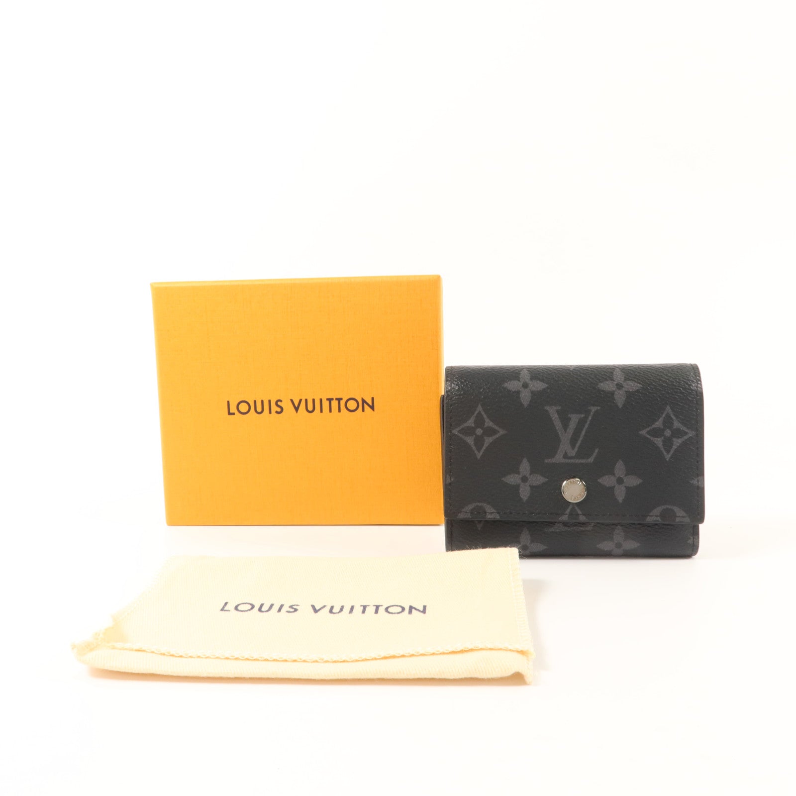 LOUIS VUITTON Monogram Eclipse Victor銀扣錢包