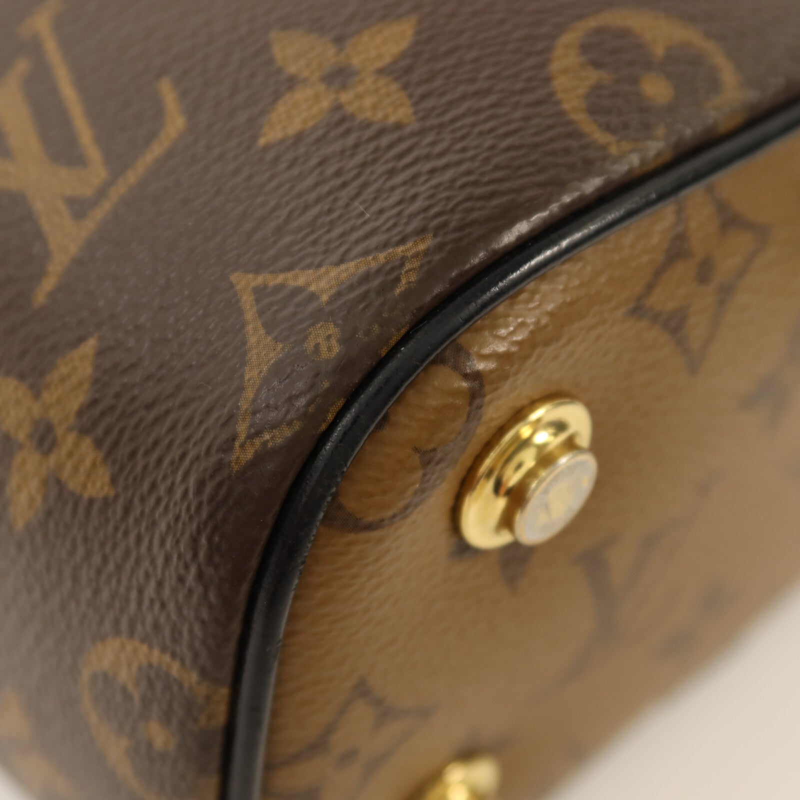 LOUIS VUITTON Monogram Reverse Vanity PM金扣鏈帶手挽肩背兩用袋
