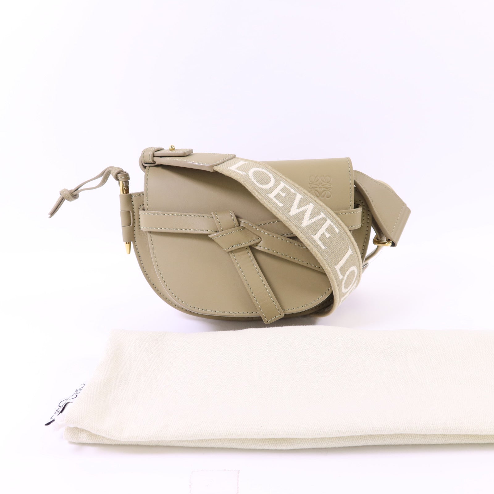LOEWE 牛皮皮革Mini Gate金扣肩背袋