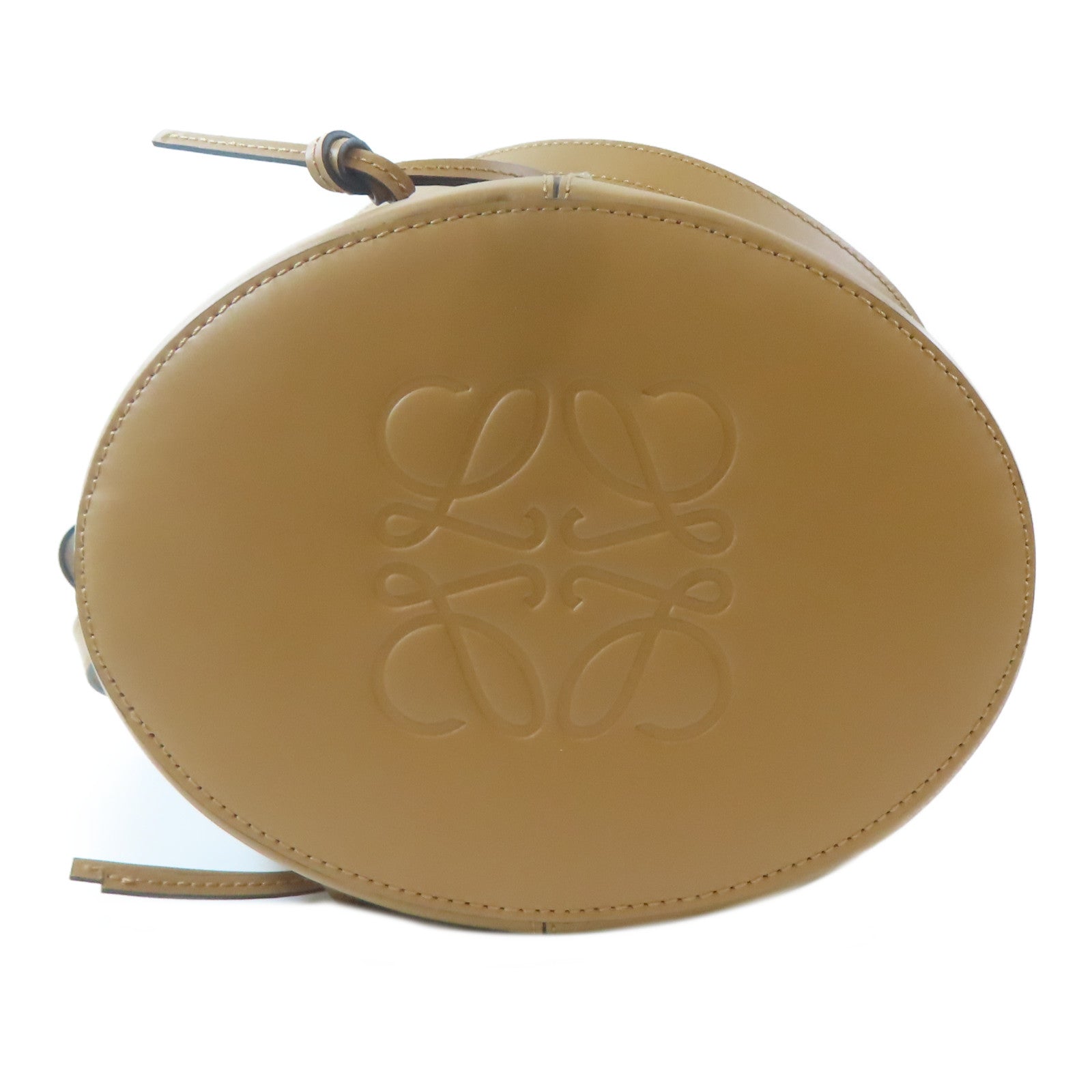 LOEWE 牛皮皮革Balloon Bag銀扣手挽肩背兩用袋啡色