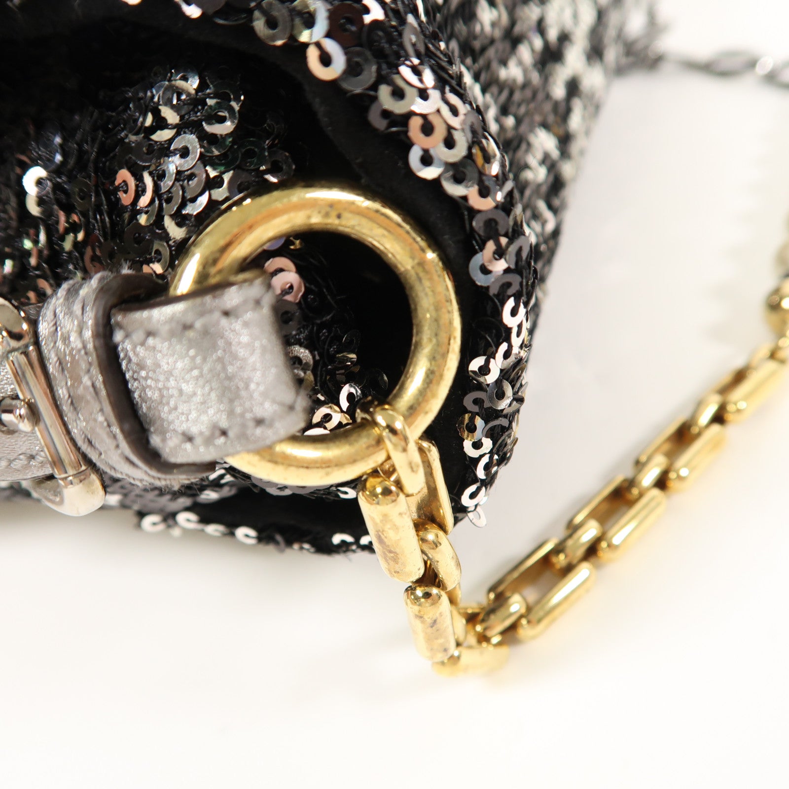 D&G 亮片Miss Charles Flag Bag鏈帶肩背袋