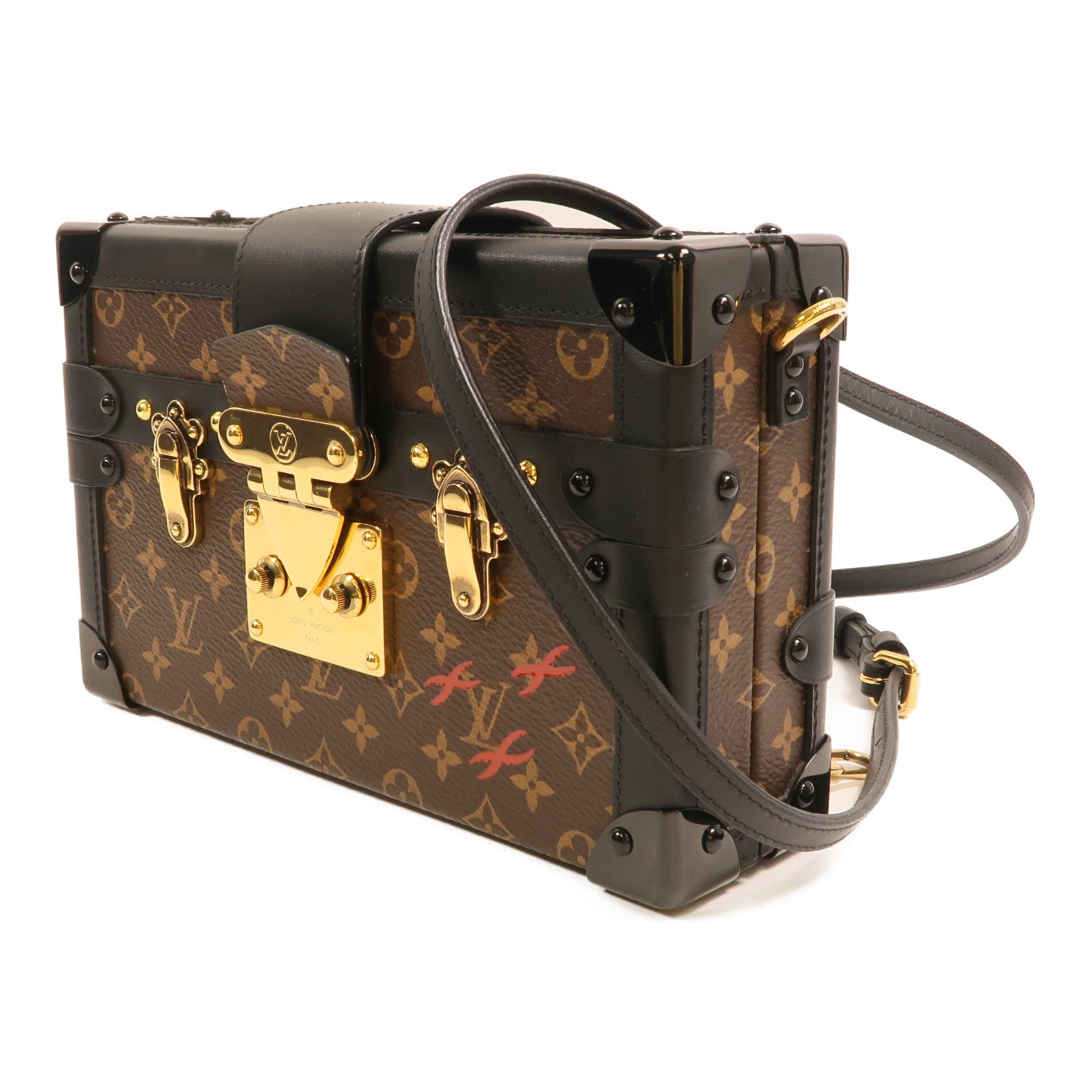 LOUIS VUITTON Monogram Petite Malle金扣肩背袋