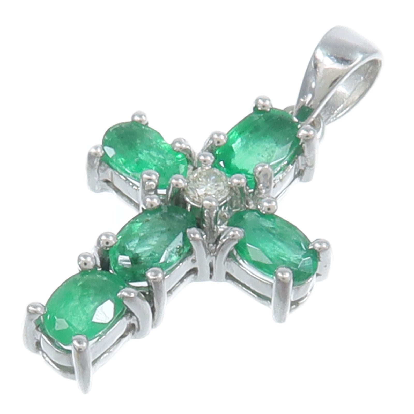 JEWELRY 18K白金Emerald Pendant綠寶石吊墜