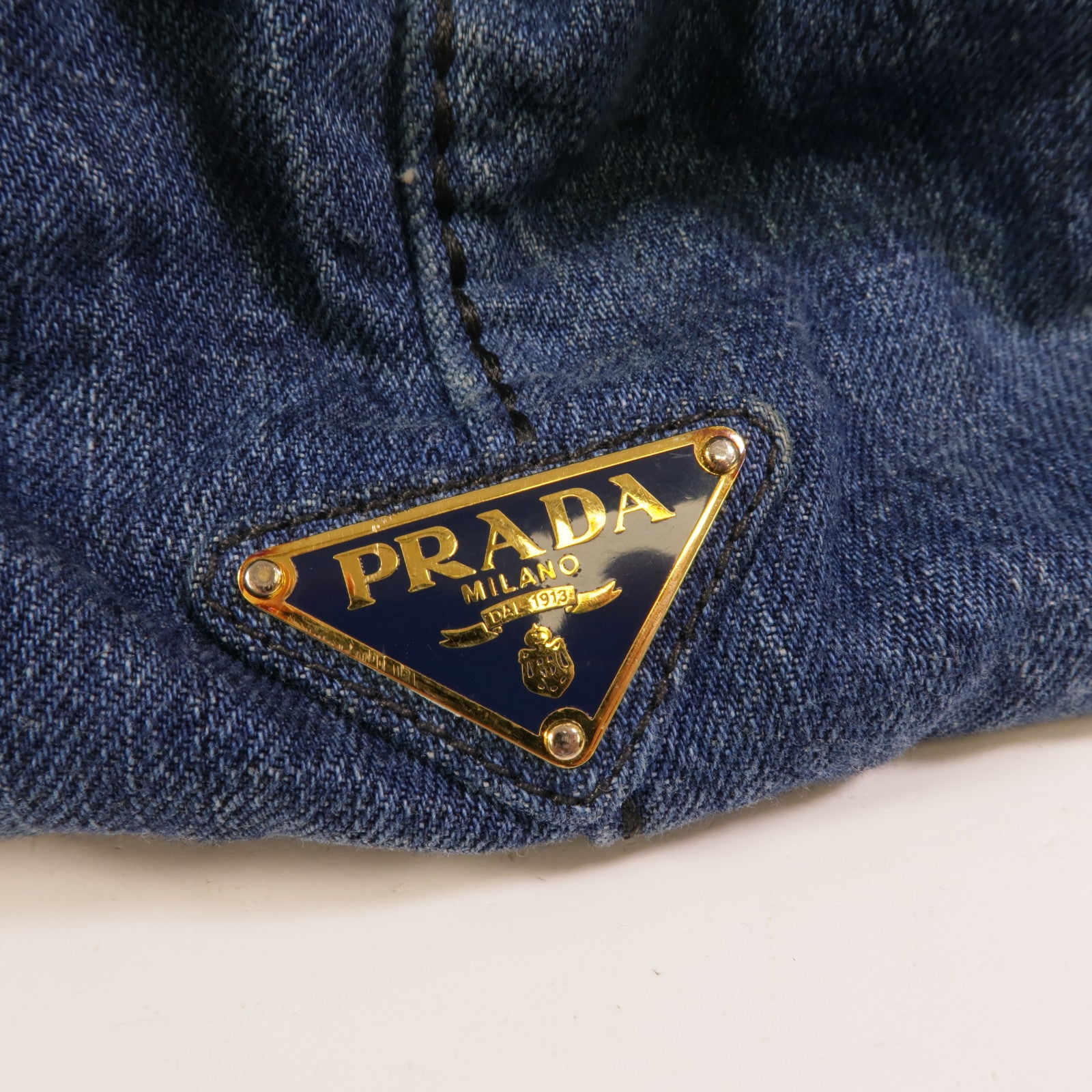 PRADA 牛仔布Canapa Large Tote手挽袋