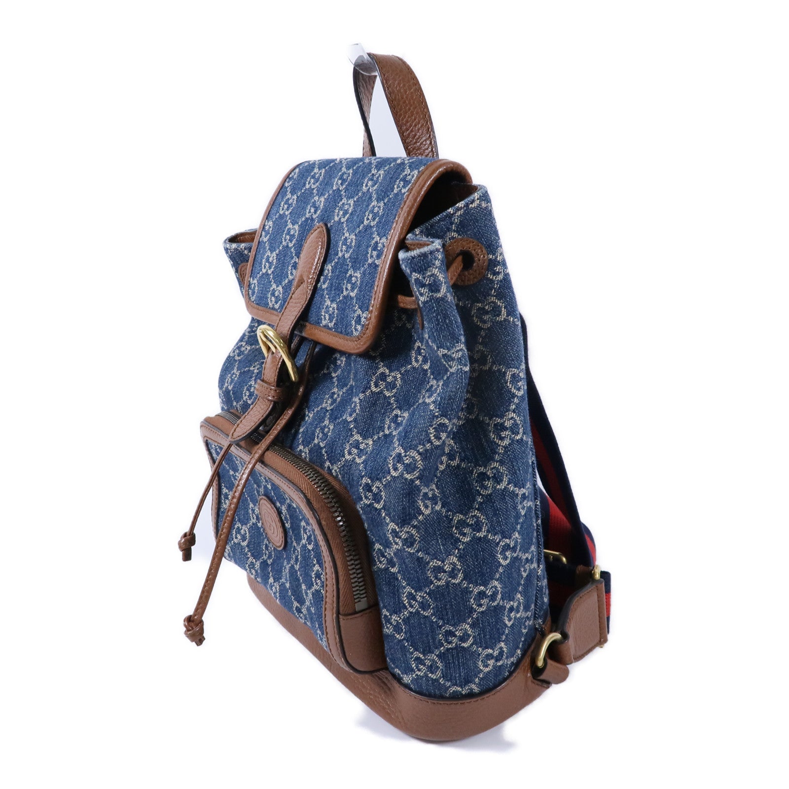 GUCCI 牛仔布/牛皮皮革GG Backpack背包