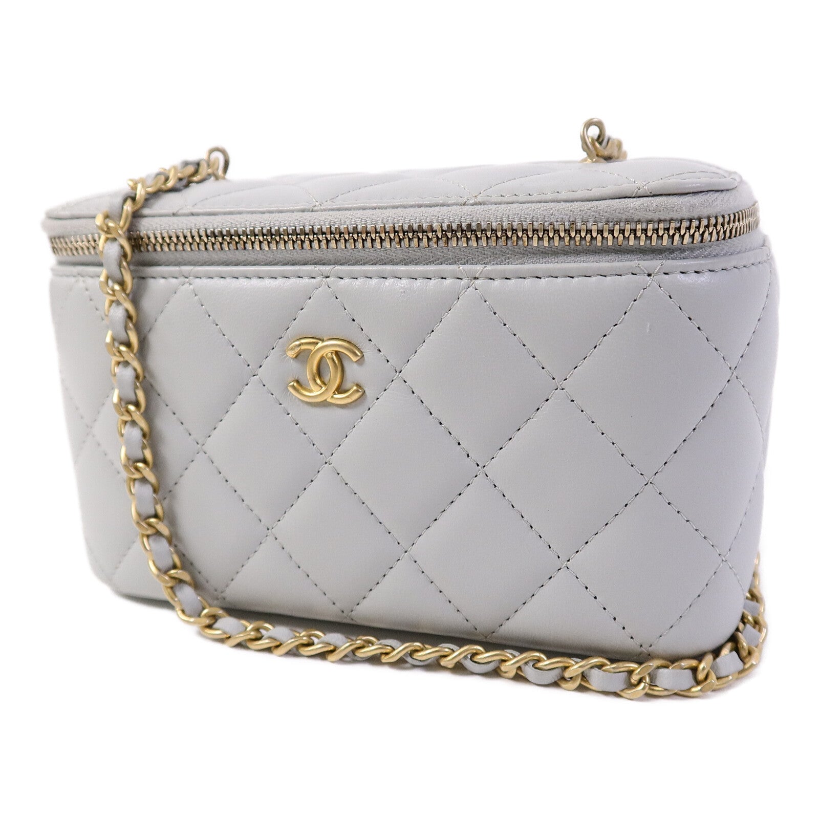CHANEL 羊皮皮革Vanity Case鏈帶肩背袋
