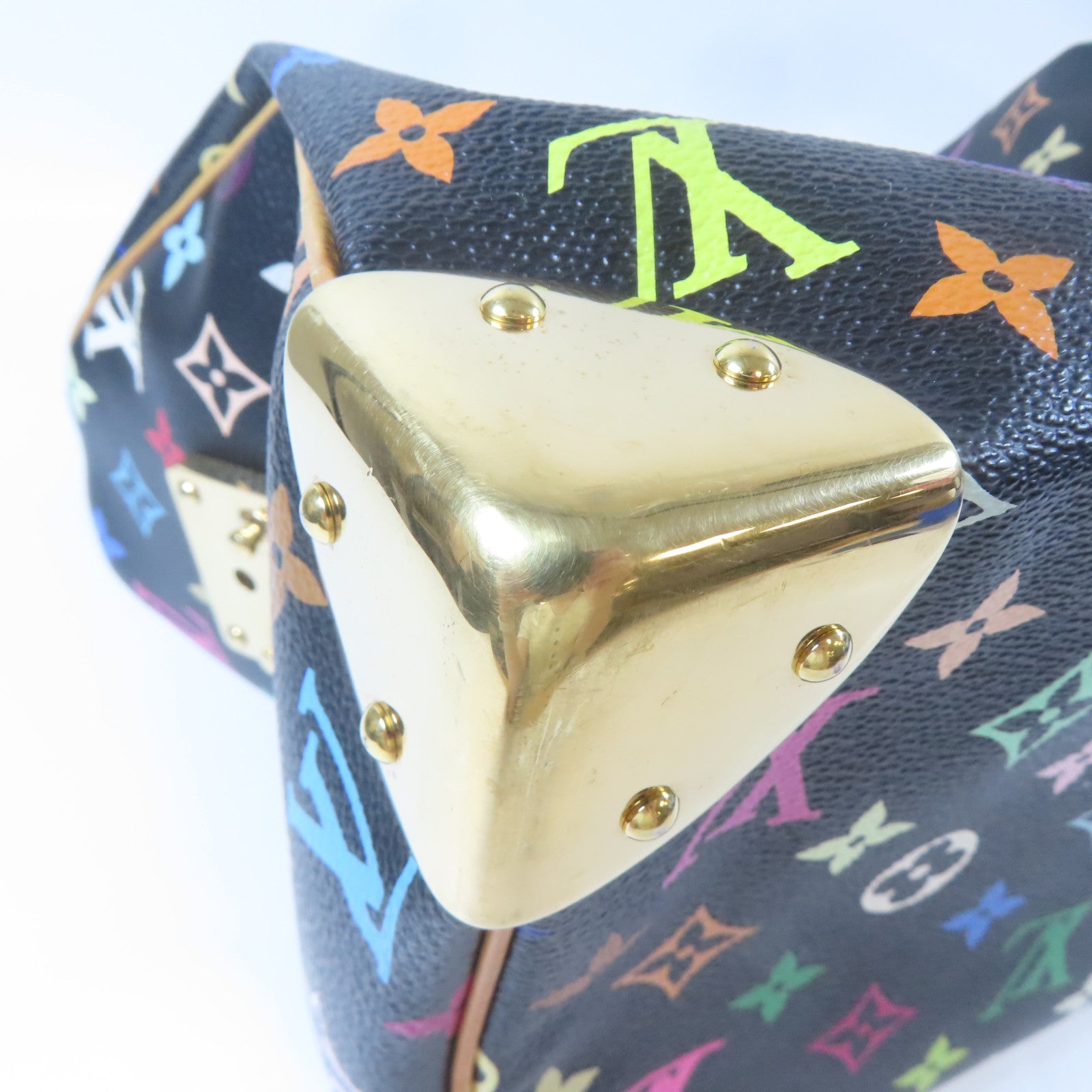 LOUIS VUITTON Monogram Multicolore Speedy 30金扣手挽袋黑色