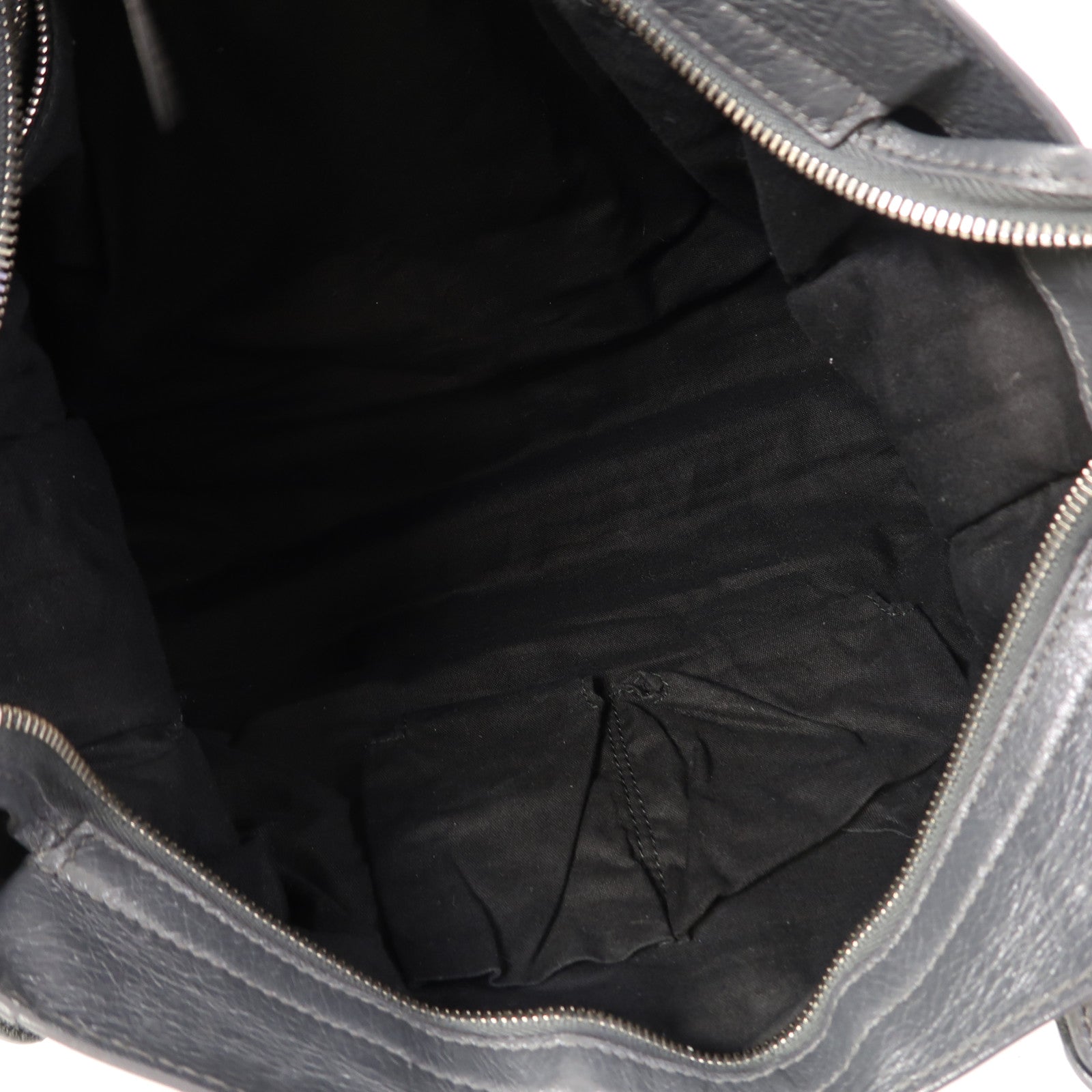 BALENCIAGA 牛皮皮革Giant City Bag銀扣手挽肩背兩用袋灰色