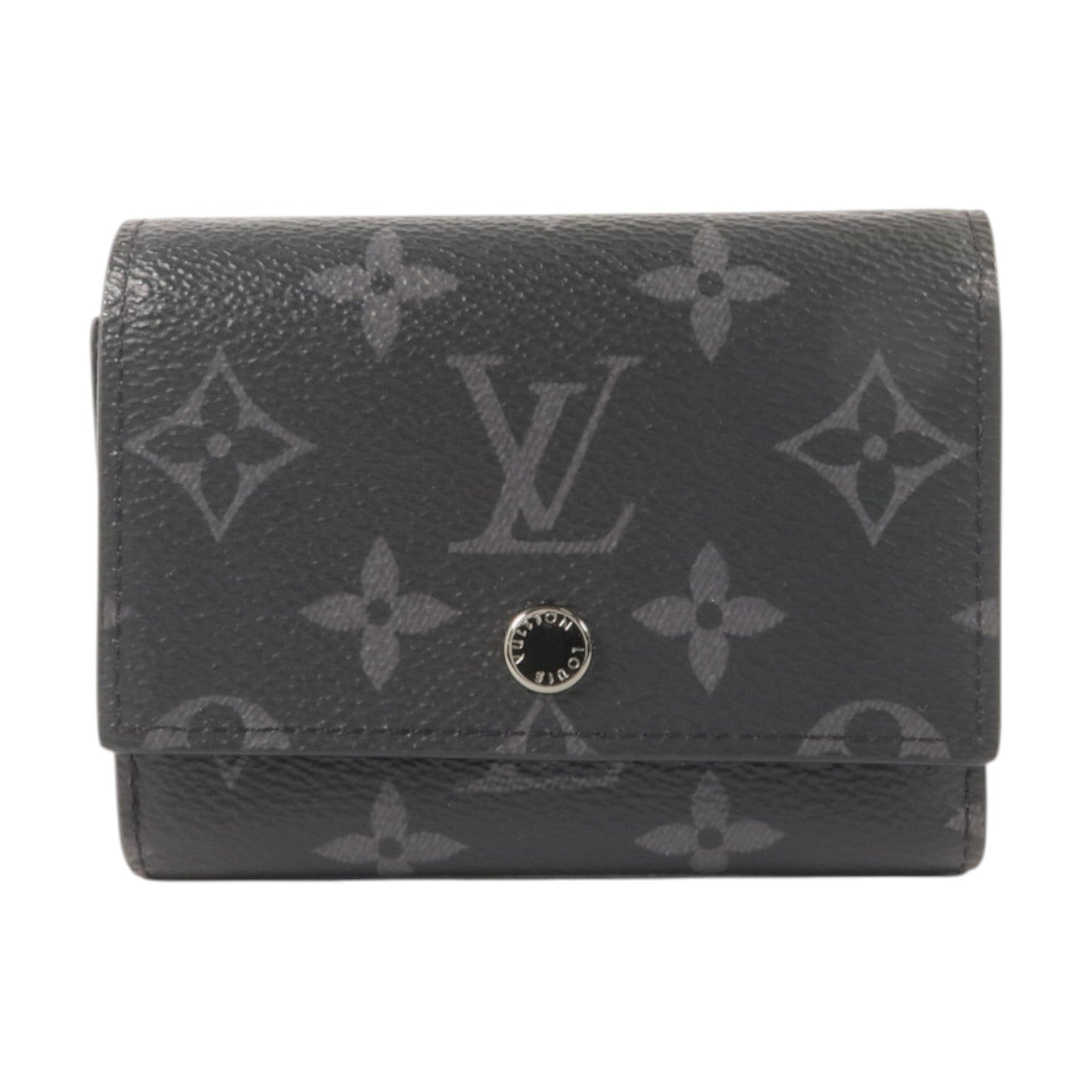 LOUIS VUITTON Monogram Eclipse Victor銀扣錢包