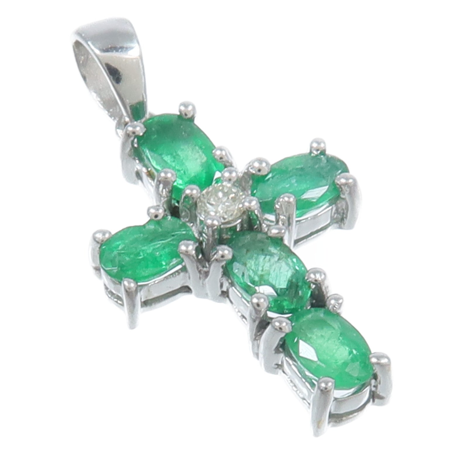 JEWELRY 18K白金Emerald Pendant綠寶石吊墜