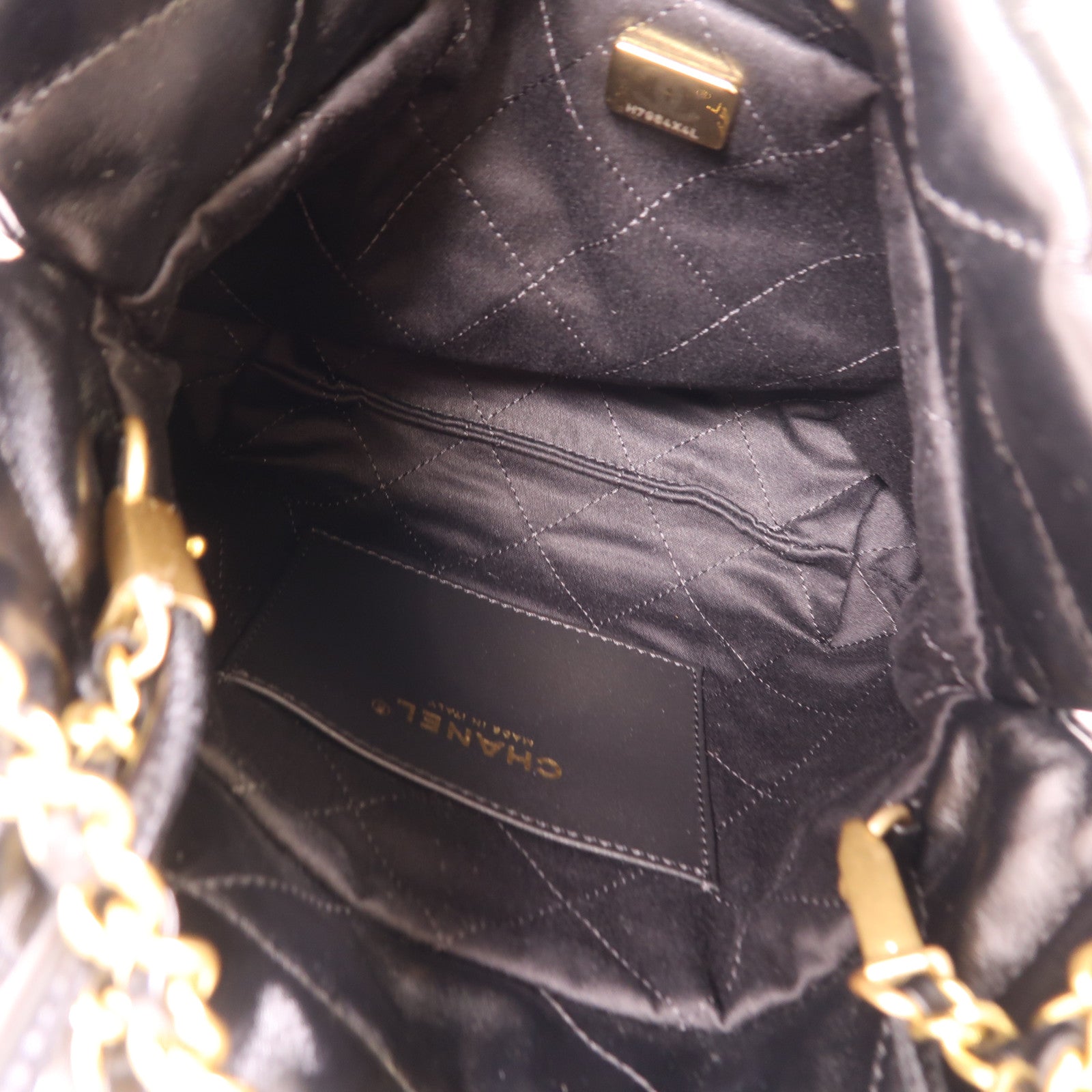 CHANEL CC GHW Chanel 22 Chain Shoulder Bag AS3980 Calfskin Leather Black