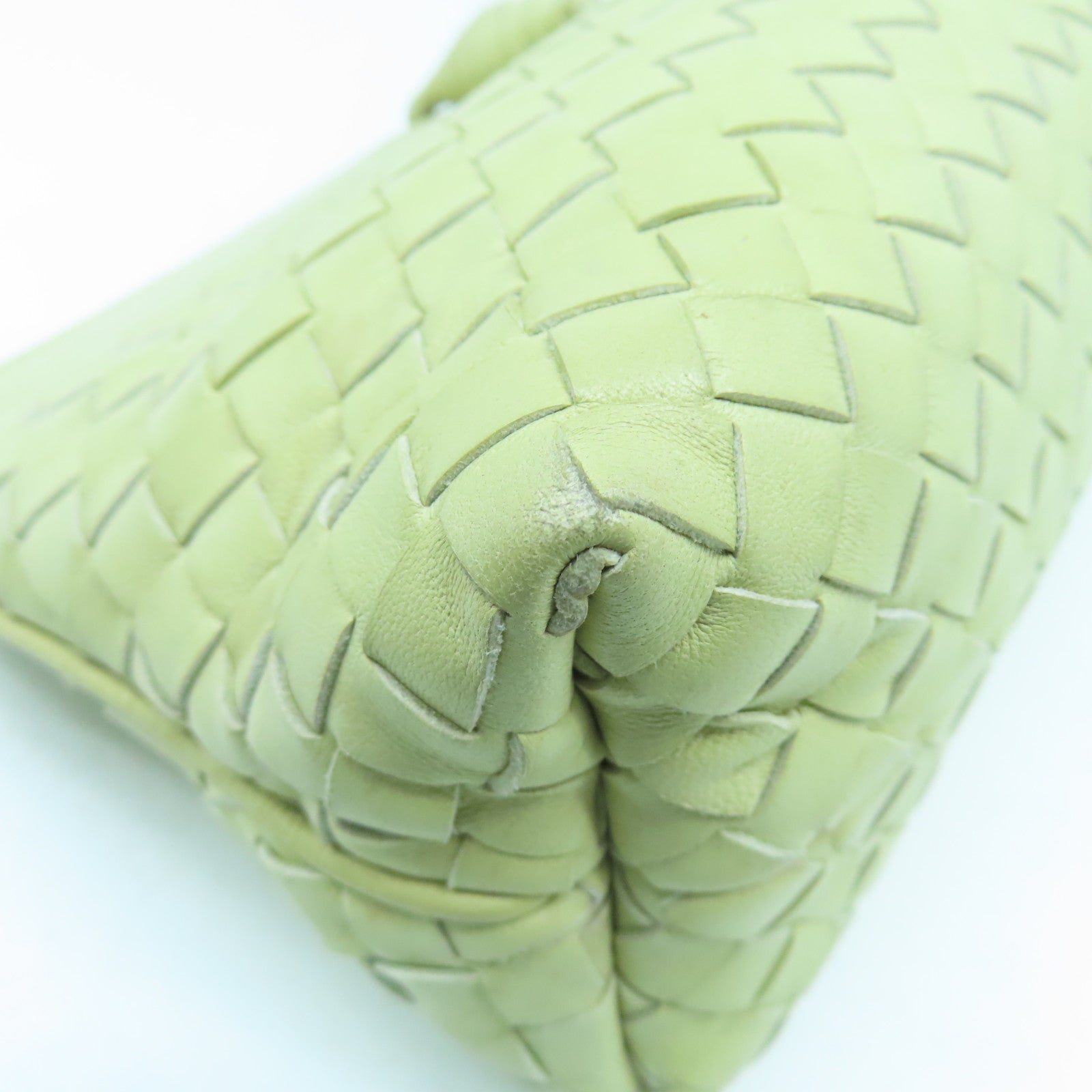 BOTTEGA VENETA 【激減優惠】羊皮皮革Shoulder Bag金扣肩背袋淺黃色