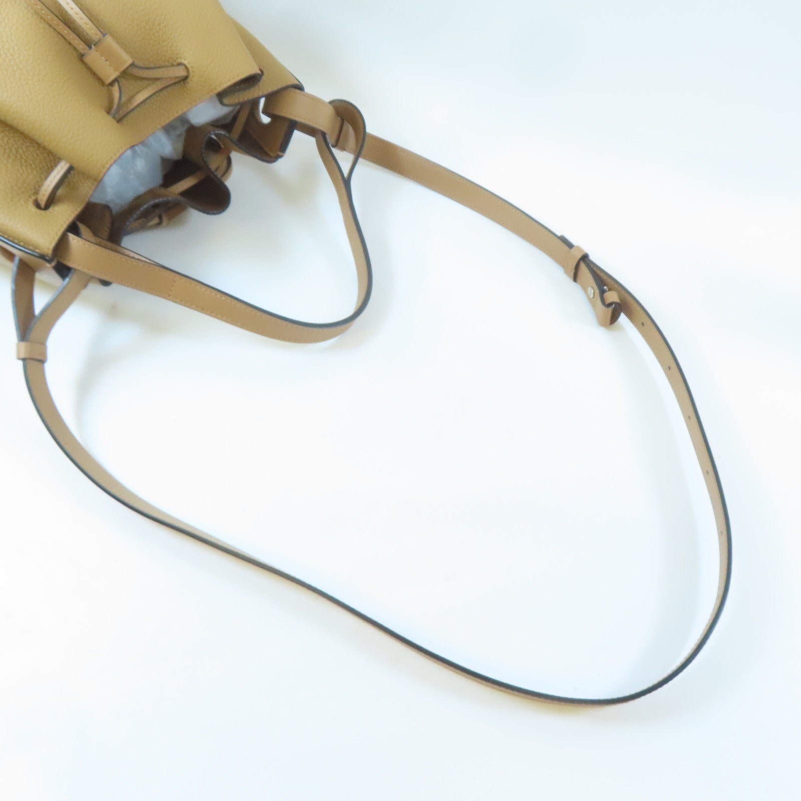 LOEWE 牛皮皮革Balloon Bag銀扣手挽肩背兩用袋啡色