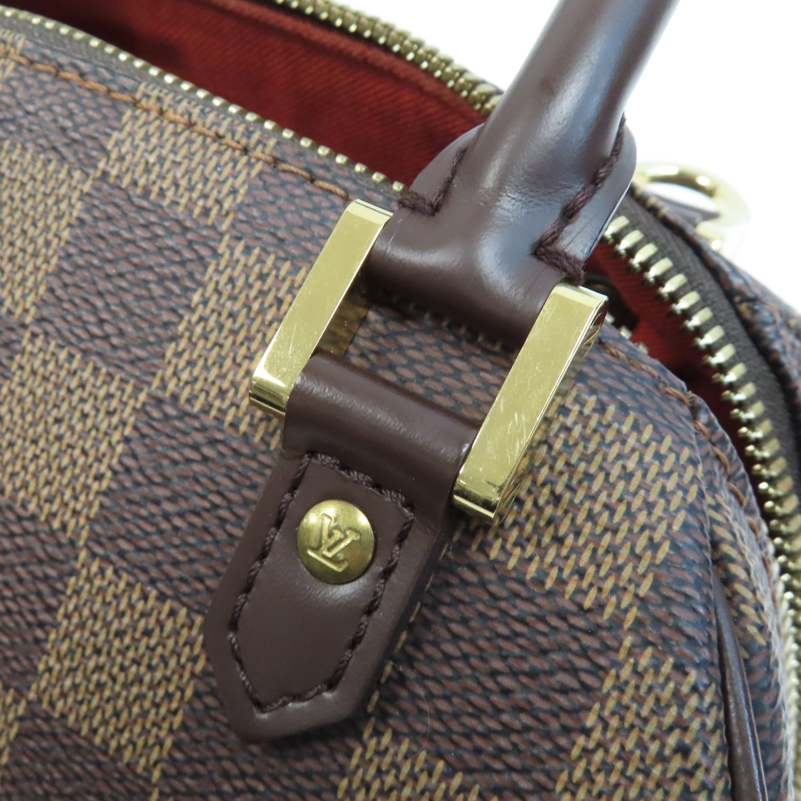 LOUIS VUITTON Damier Rivera Mini金扣手挽袋啡色