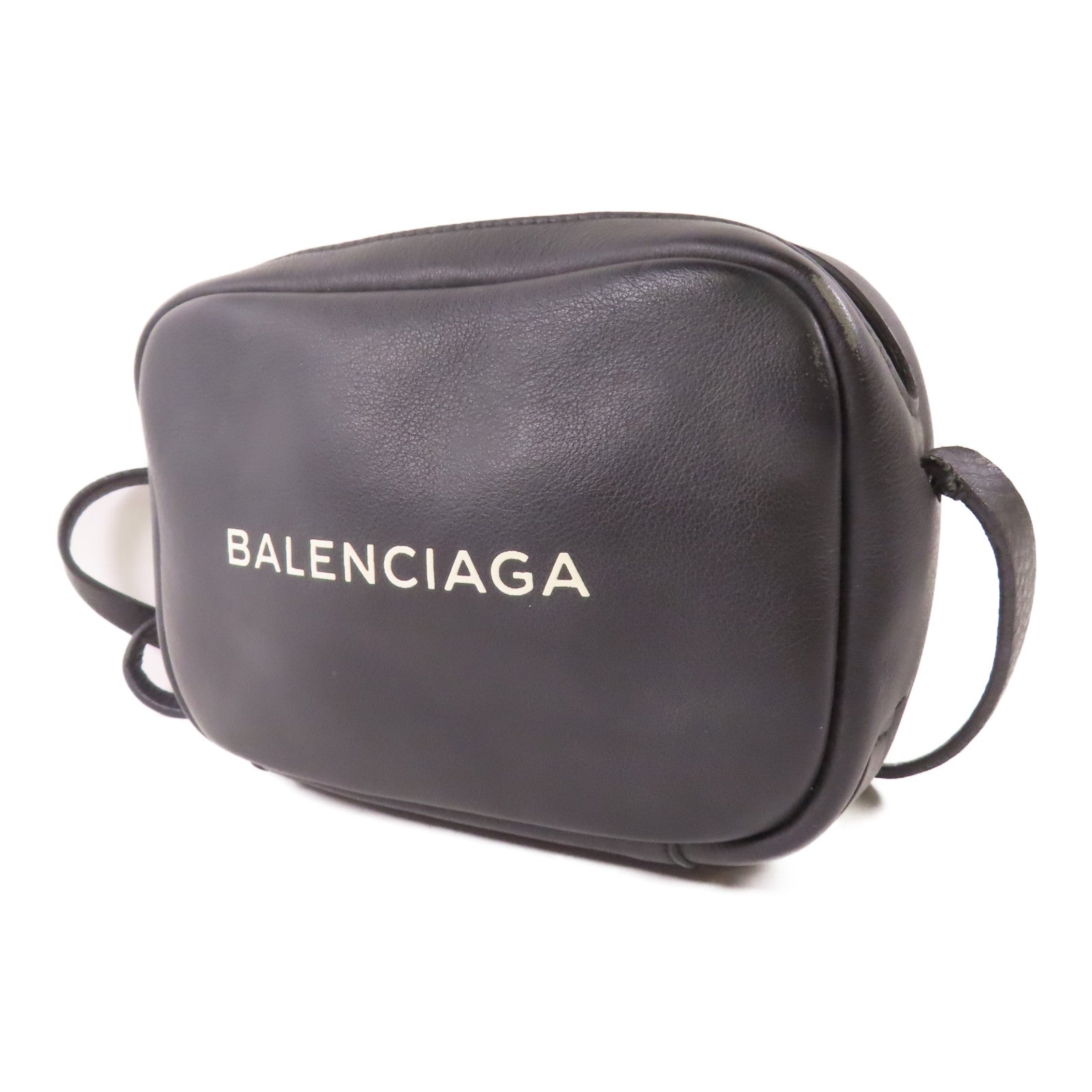 BALENCIAGA 牛皮皮革Camera Bag銀扣肩背袋