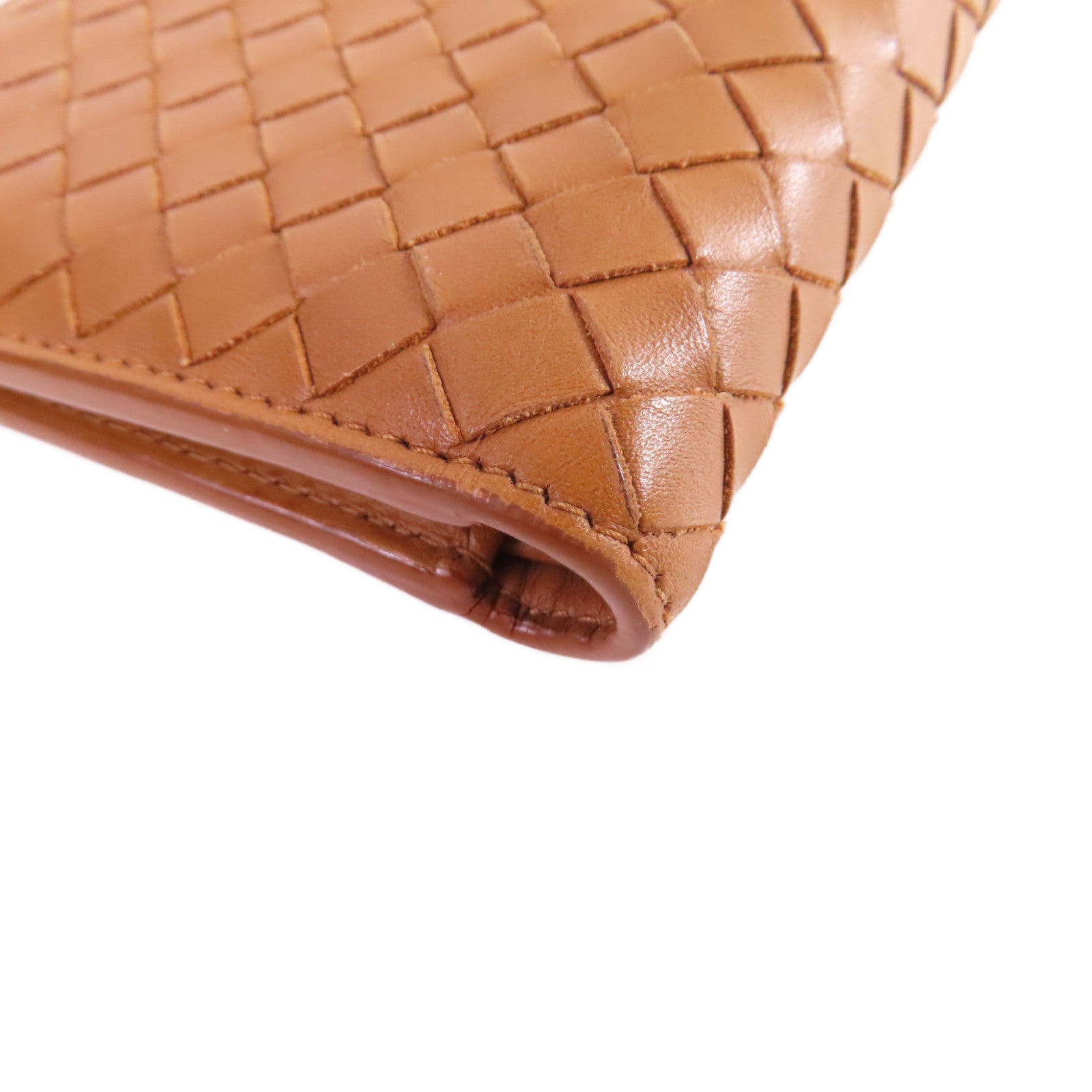 BOTTEGA VENETA 織紋皮革Short Wallet短錢包啡色