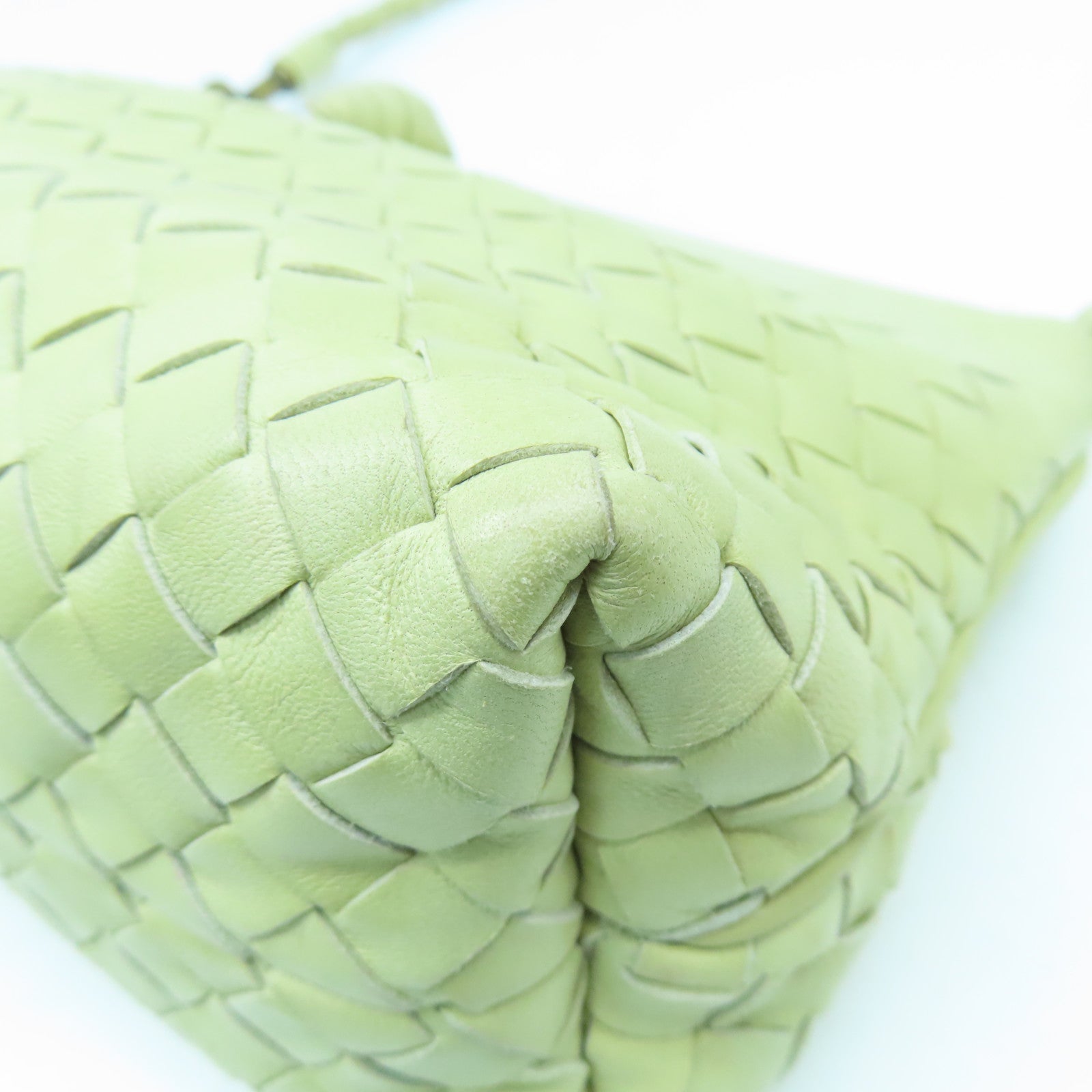 BOTTEGA VENETA 【激減優惠】羊皮皮革Shoulder Bag金扣肩背袋淺黃色