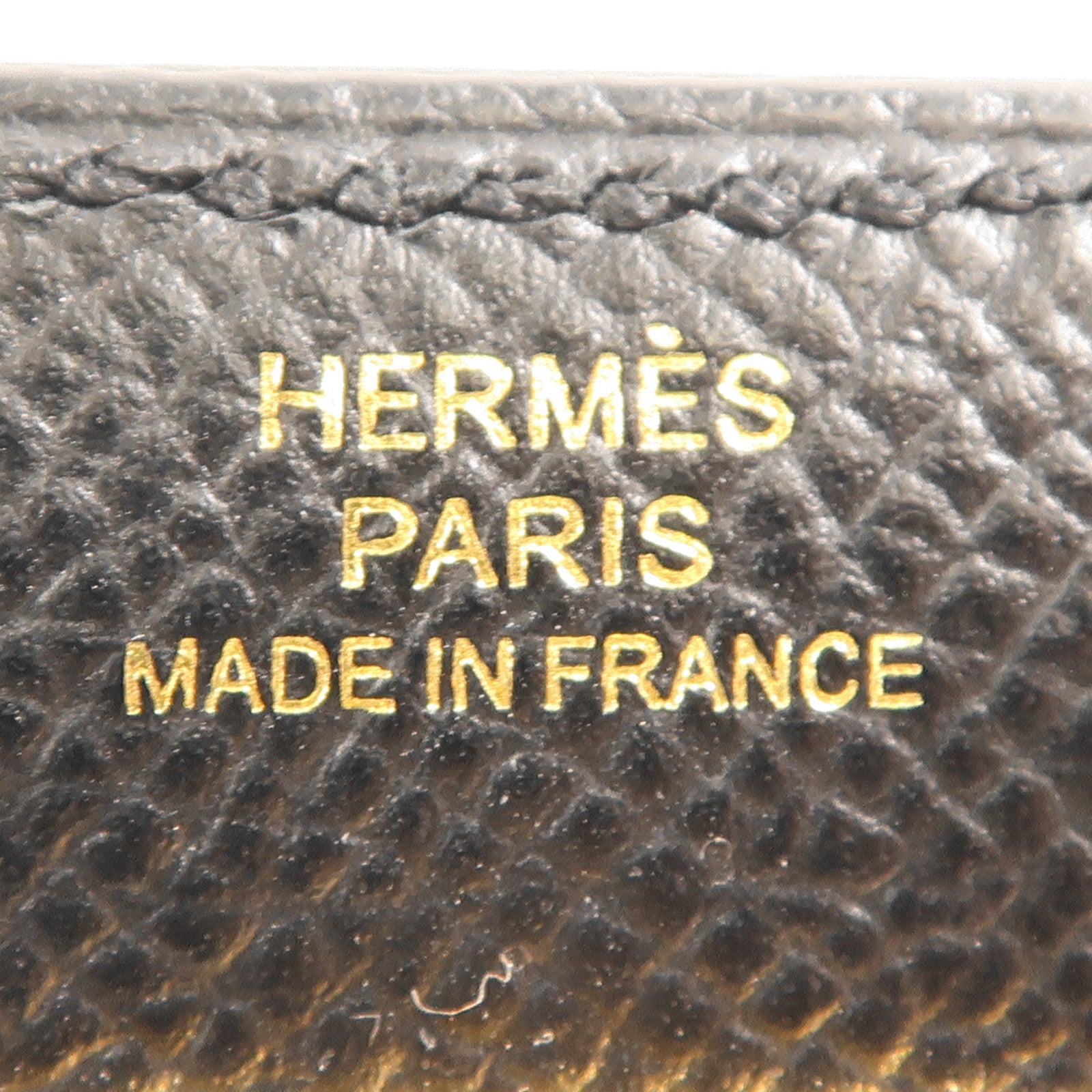 HERMES GHW Kelly Depliant Medium Wallet Epsom Leather Black